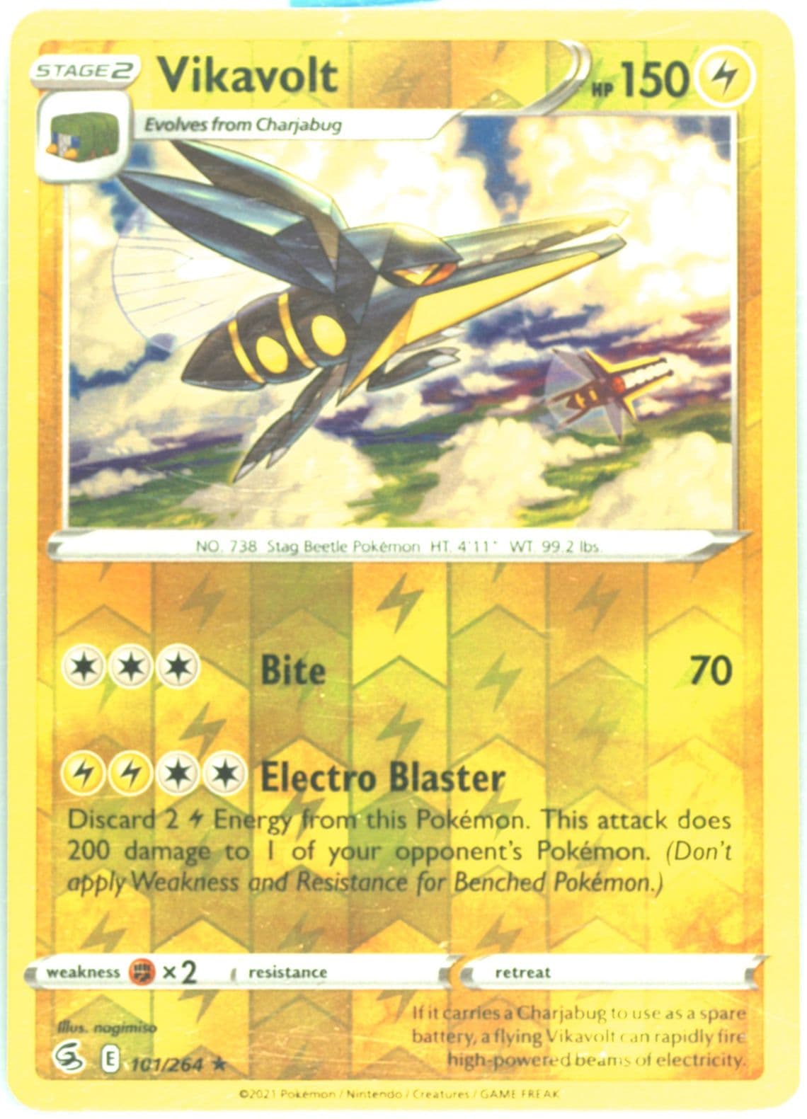 Vikavolt-Reverse Foil (101) 2021 Pokemon Sword & Shield Fusion Strike