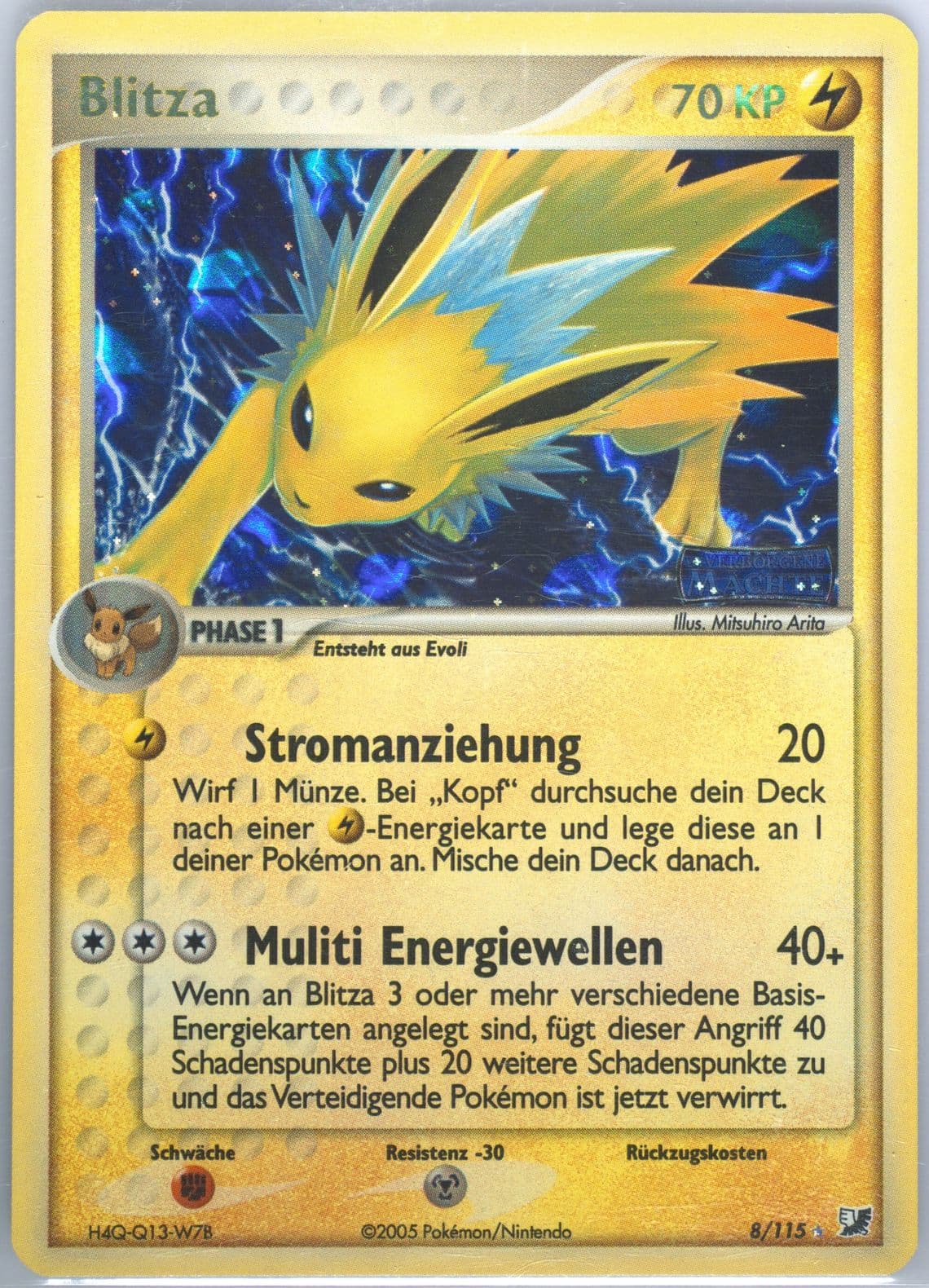 Blitza-Reverse Foil German (8) 2005 Pokemon EX Unseen Forces