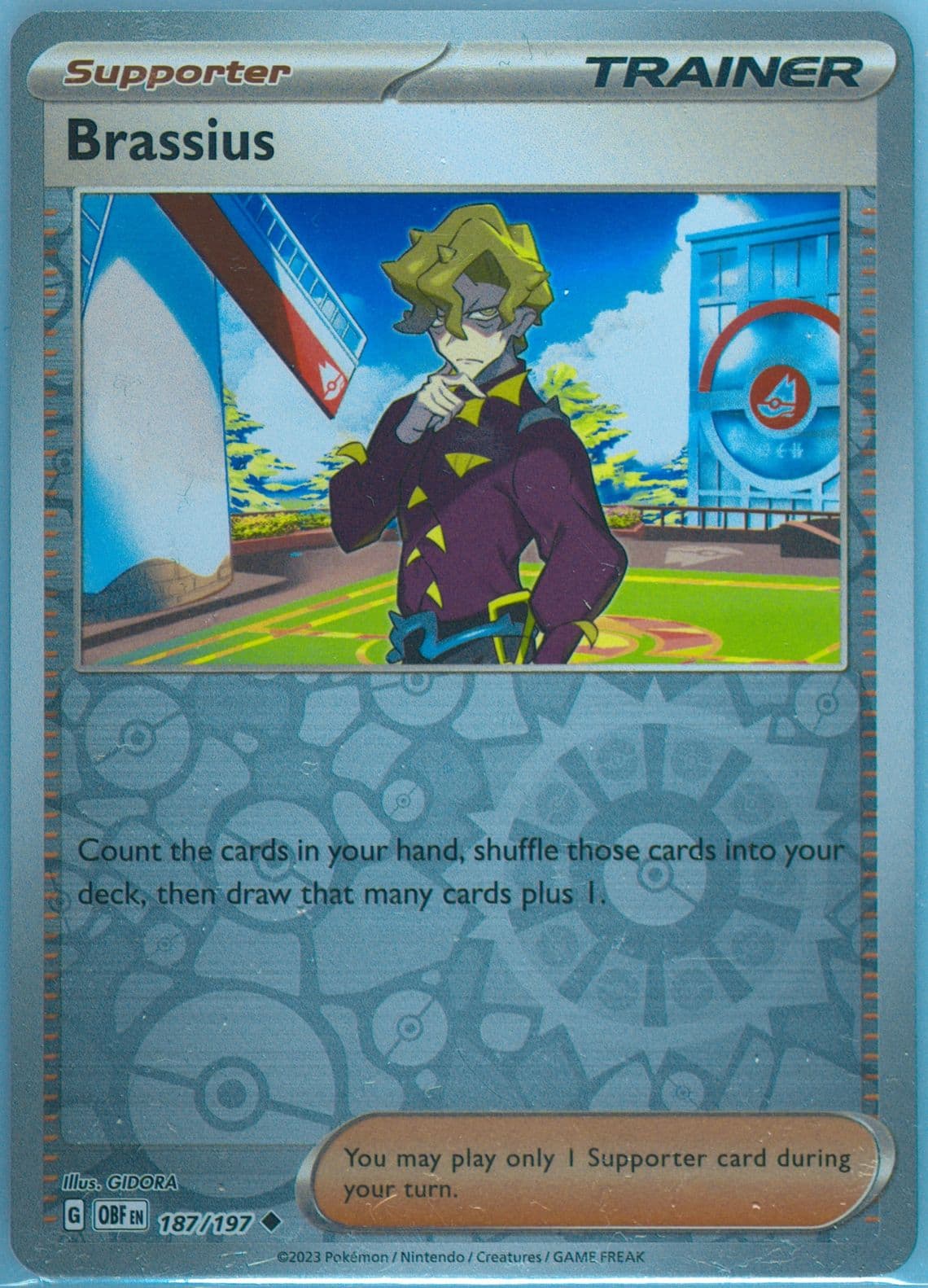 Brassius Reverse Holo (187) 2023 Pokemon Obf EN-Obsidian Flames