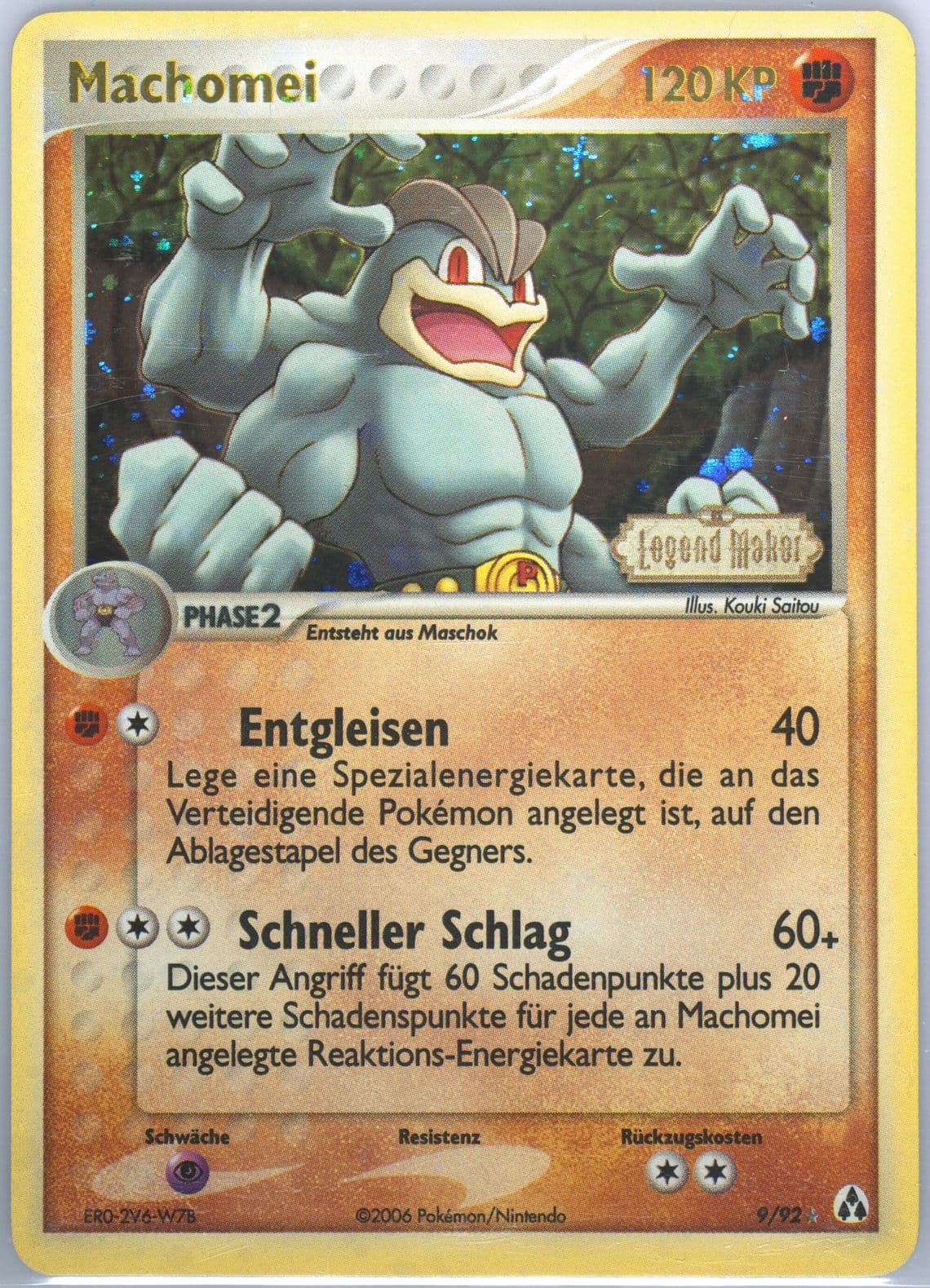 Machomei-Reverse Foil German (9) 2006 Pokemon EX Legend Maker