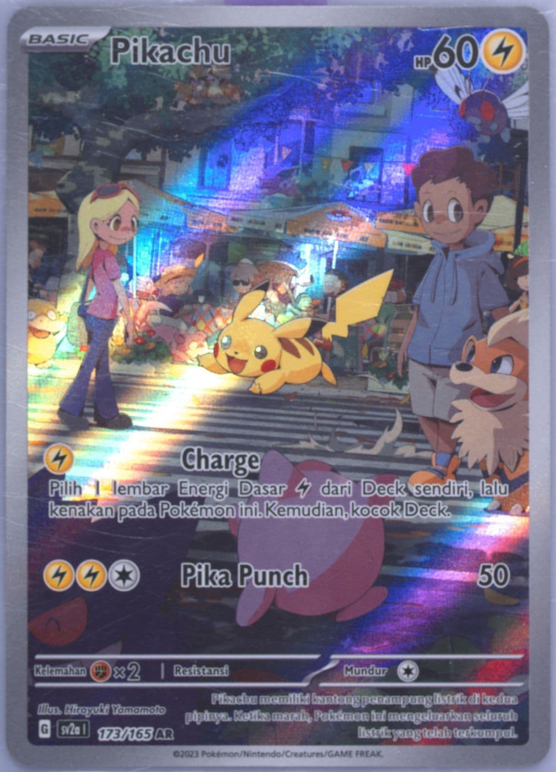 Pikachu Art Rare (173) 2023 Pokemon Indonesian Sv2a I-Pokemon 151