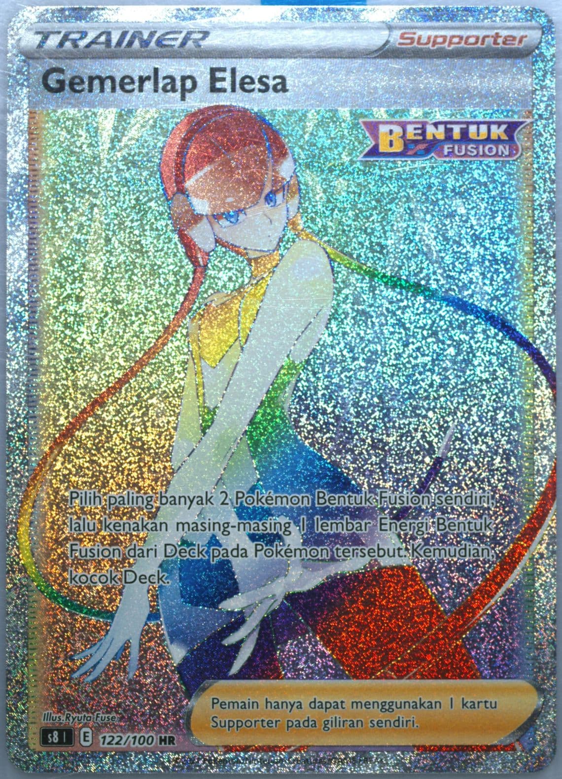 Full Art/Elesa's Sparkle-Hyper (122) 2021 Pokemon Indonesian Sword & Shield Fusion Arts