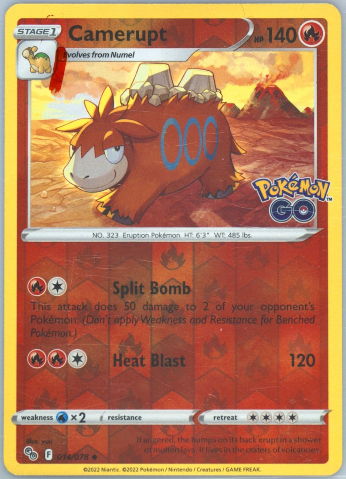 Camerupt-Reverse Foil (014) 2022 Pokemon Go