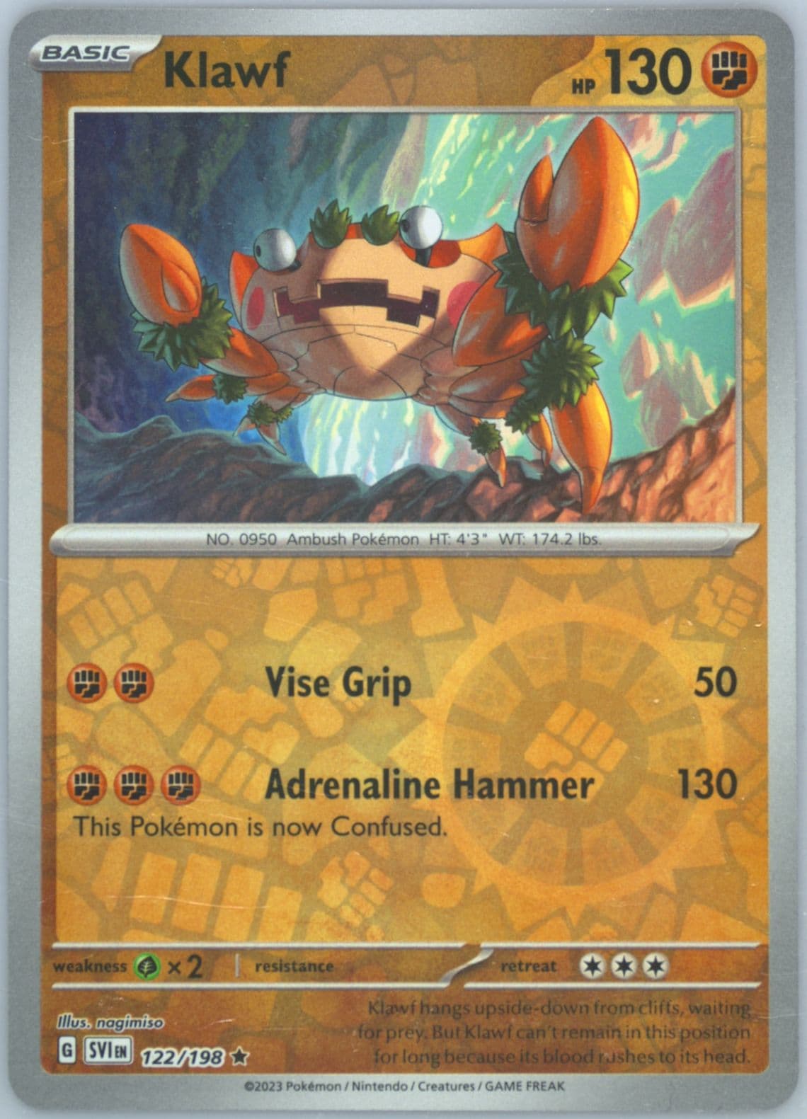 Klawf Reverse Holo (122) 2023 Pokemon Svi EN-Scarlet & Violet