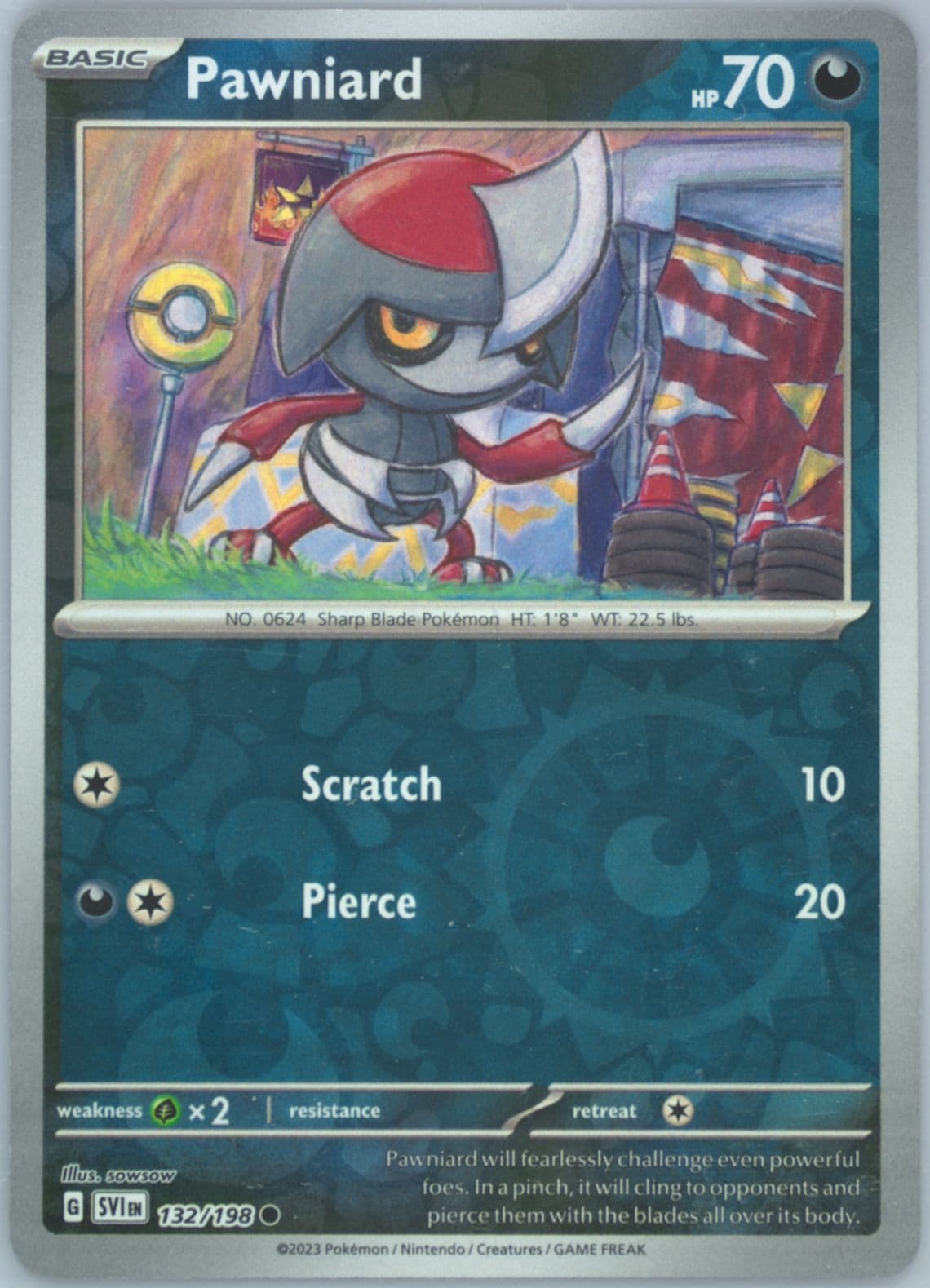 Pawniard Reverse Holo (132) 2023 Pokemon Svi EN-Scarlet & Violet