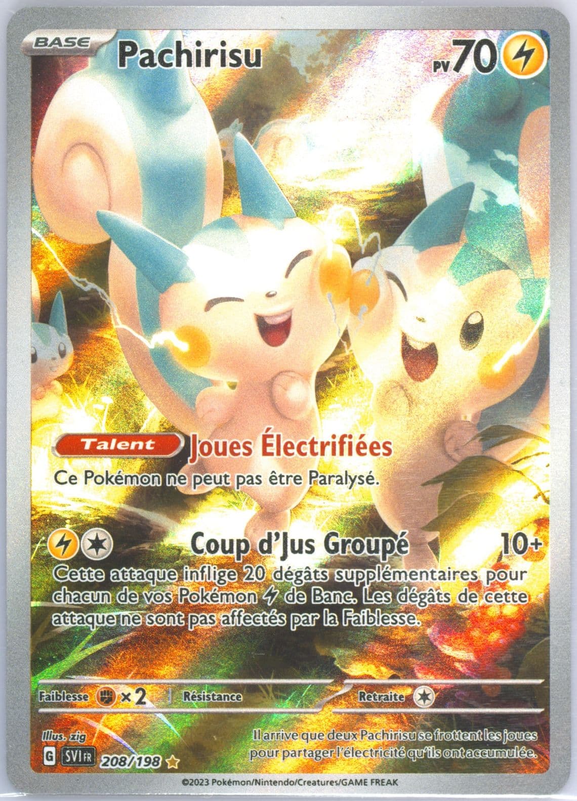 Pachirisu Illustration Rare (208) 2023 Pokemon French Svi FR-Scarlet & Violet