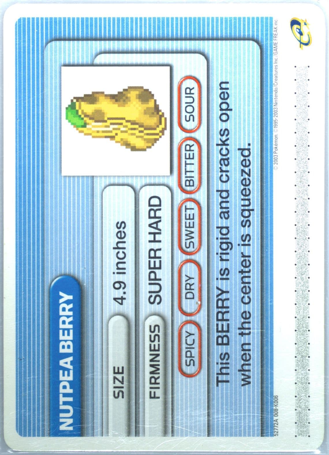 Nutpea Berry Solid Armor (K006) 2003 Pokemon Battle-E Series 1