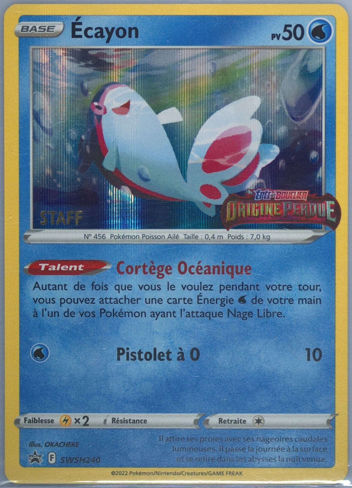 Ecayon-Holo Prerelease-Staff-French (240) 2023 Pokemon Swsh Black Star Promo
