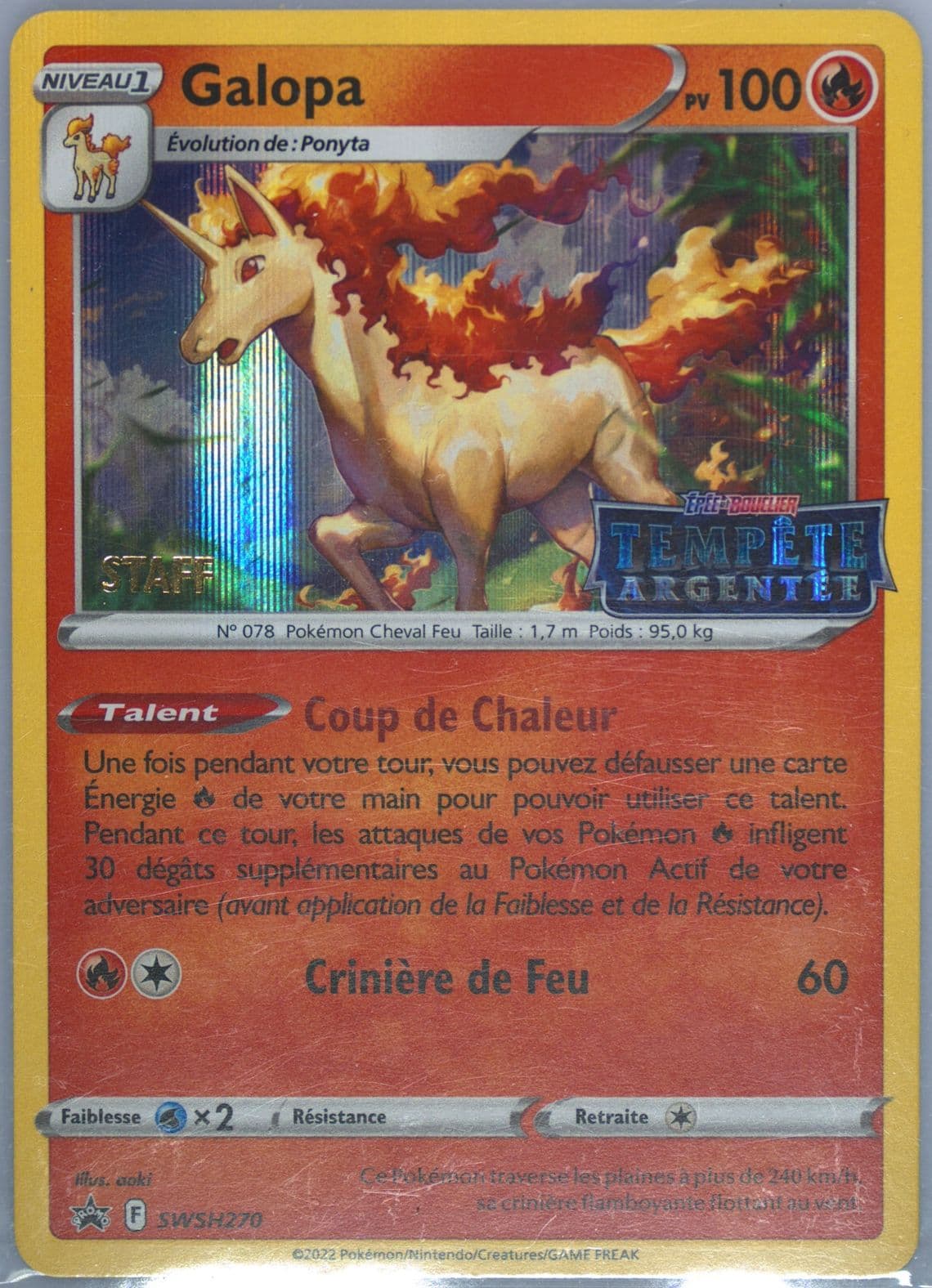 Galopa-Holo Prerelease-Staff-French (270) 2023 Pokemon Swsh Black Star Promo