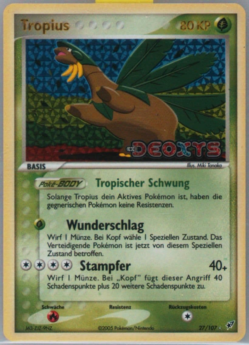 Tropius-Reverse Foil German (27) 2005 Pokemon EX Deoxys