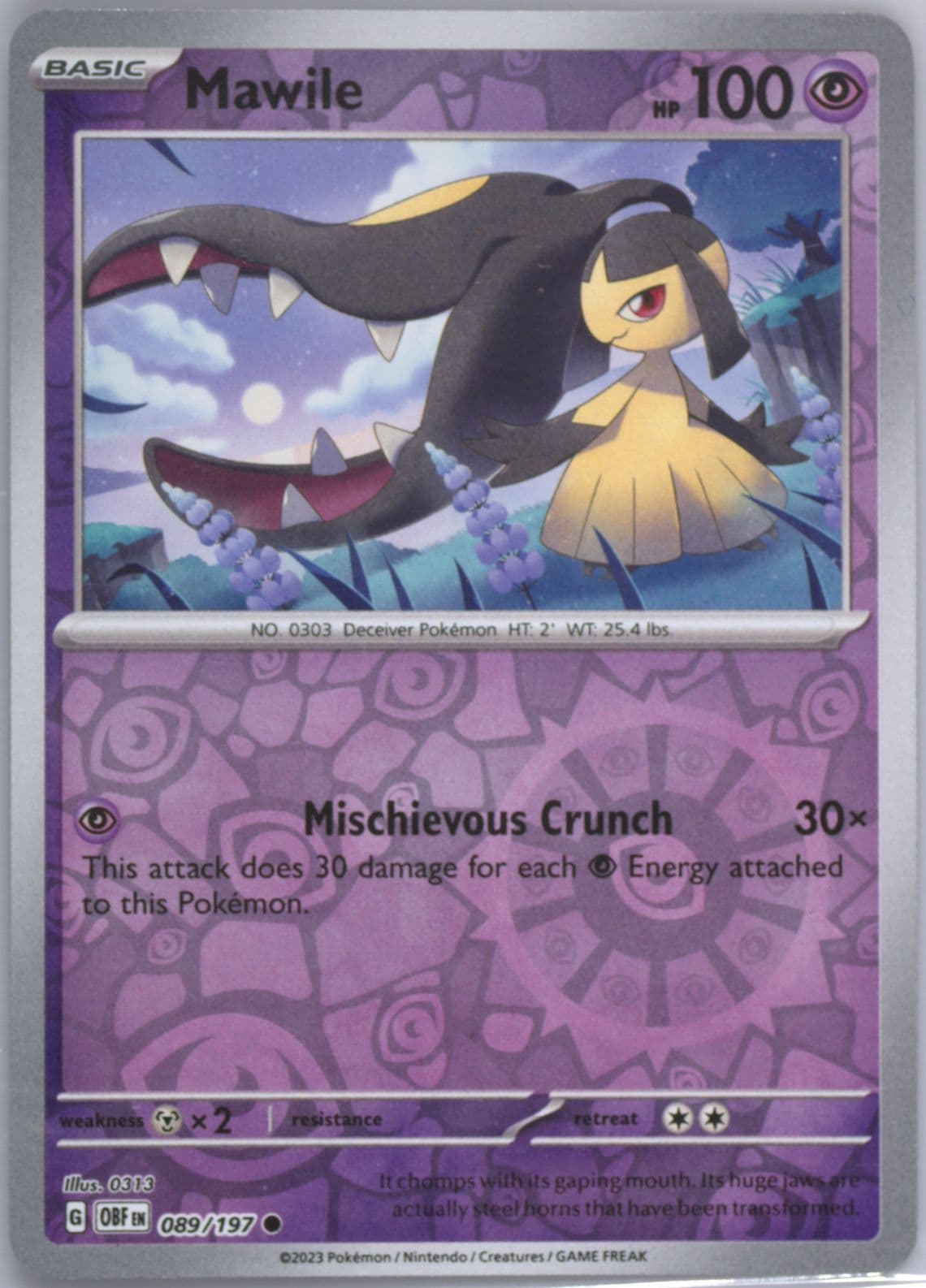 Mawile Reverse Holo (089) 2023 Pokemon Obf EN-Obsidian Flames