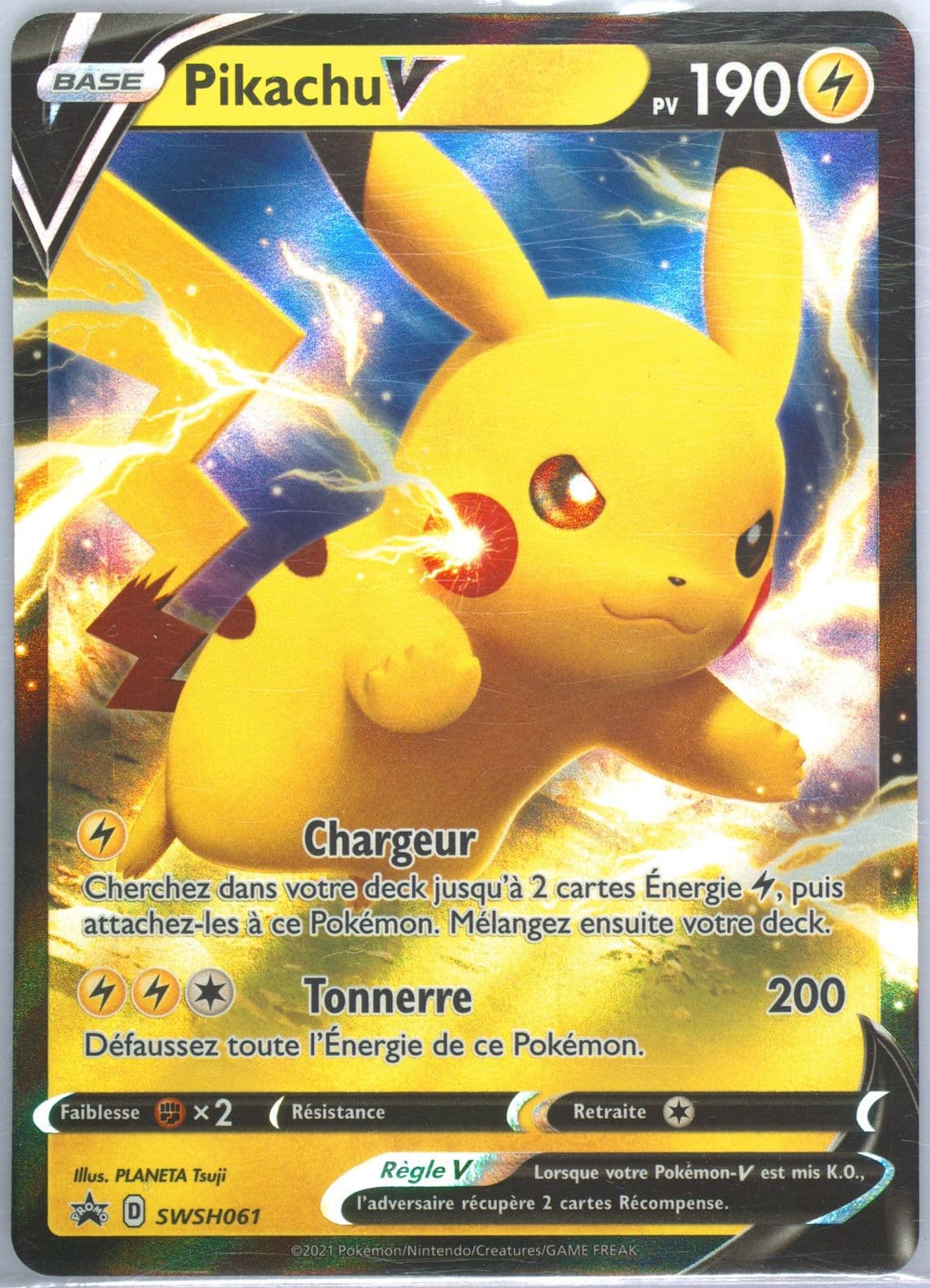 Pikachu V Pikachu V-French (061) 2021 Pokemon Swsh Black Star Promo