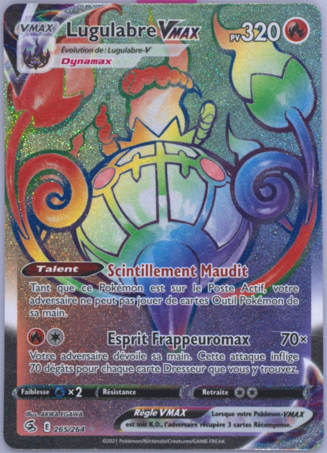 Lugulabre Vmax French-Secret (265) 2021 Pokemon Sword & Shield Fusion Strike