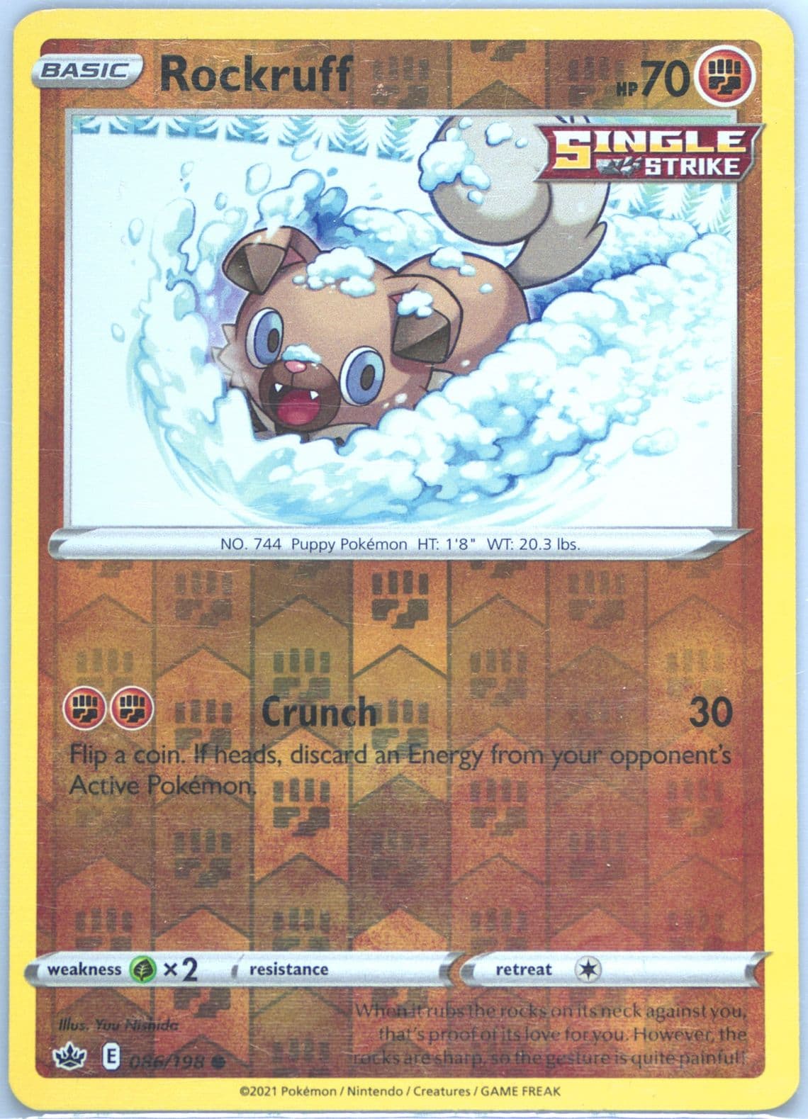 Rockruff-Reverse Foil (086) 2021 Pokemon Sword & Shield Chilling Reign