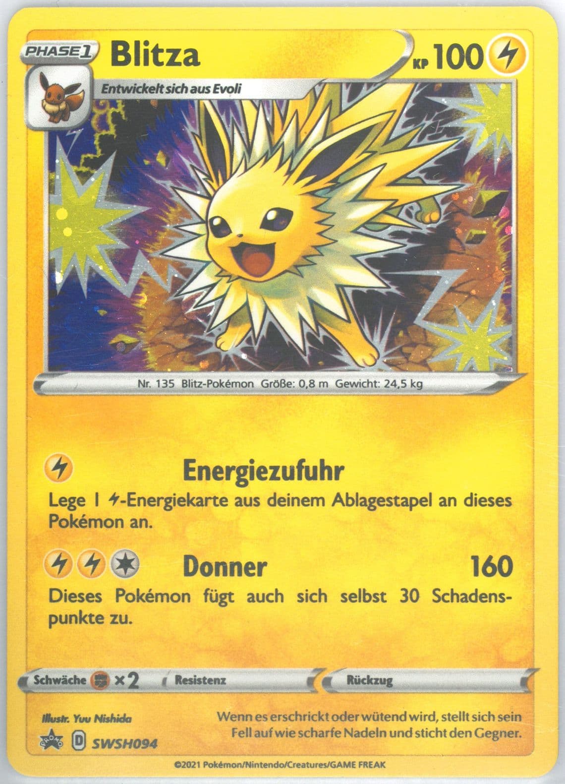 Blitza-Holo Battle Styles Three Pack Blisters-German (094) 2021 Pokemon Swsh Black Star Promo