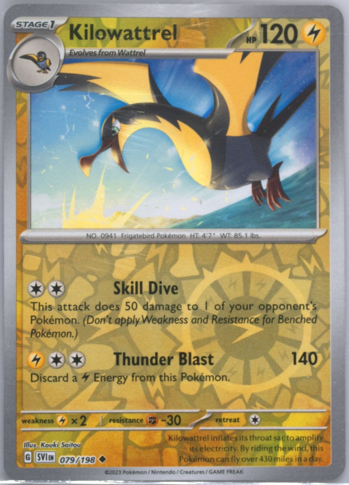 Kilowattrel Reverse Holo (079) 2023 Pokemon Svi EN-Scarlet & Violet