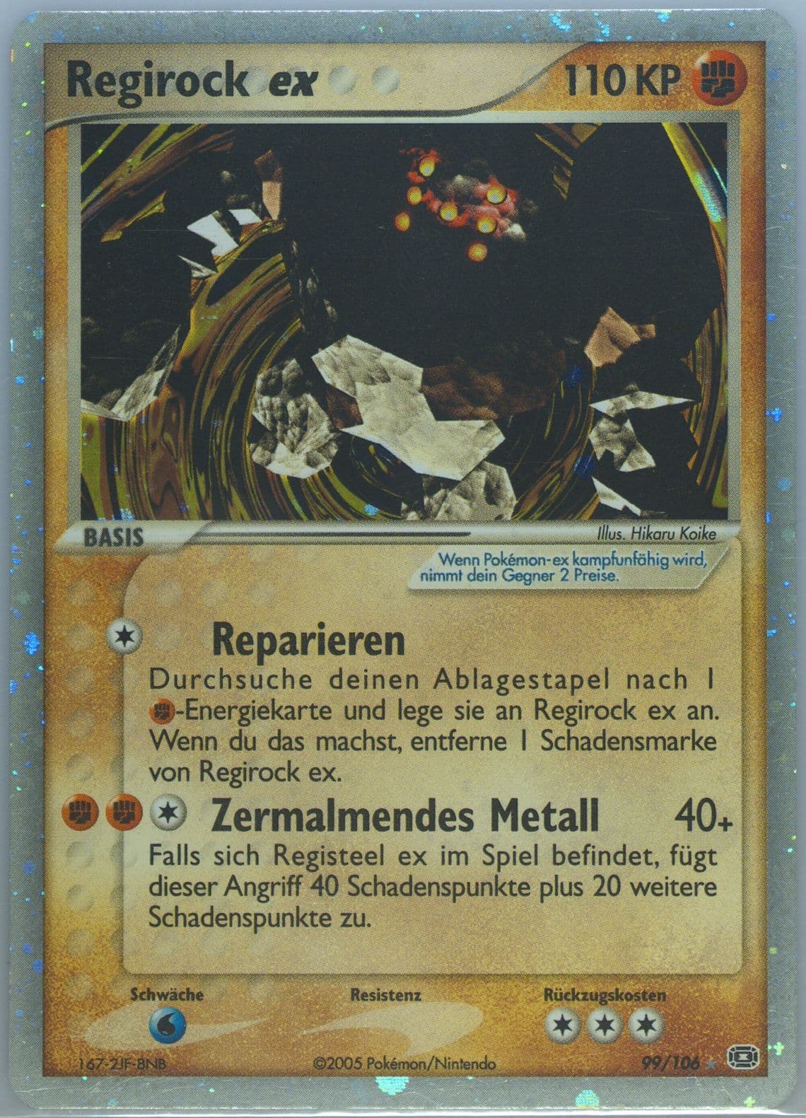 Regirock EX-Holo German (99) 2005 Pokemon EX Emerald