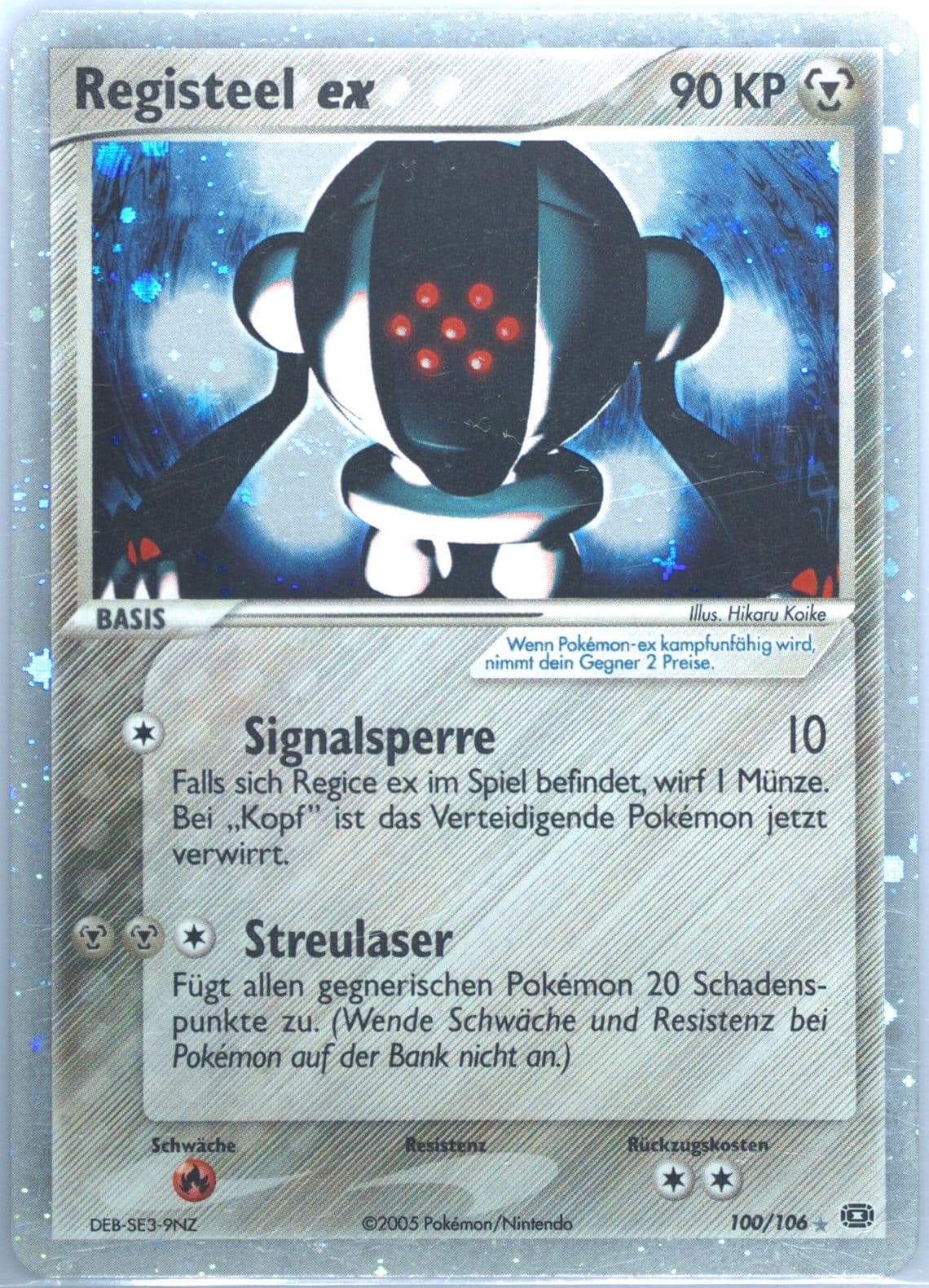 Registeel EX-Holo German (100) 2005 Pokemon EX Emerald