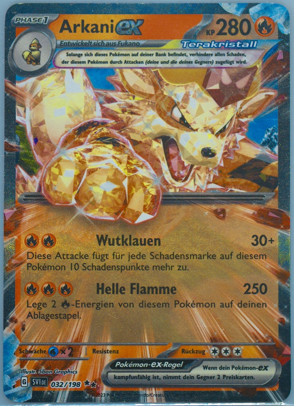 Arcanine EX (032) 2023 Pokemon German Svi de-Scarlet & Violet