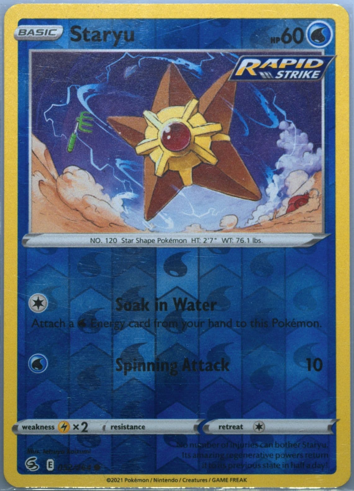 Staryu-Reverse Foil (052) 2021 Pokemon Sword & Shield Fusion Strike