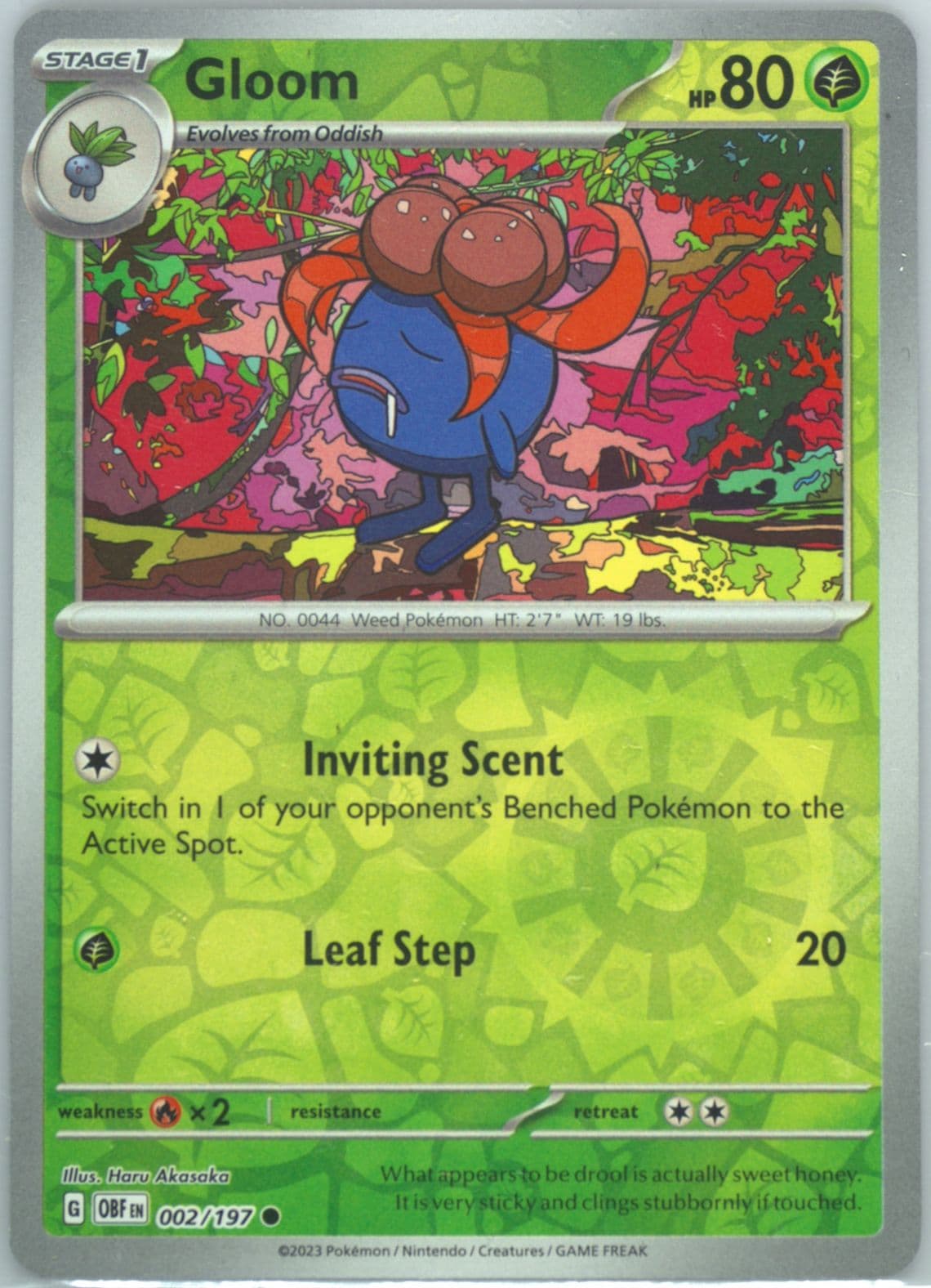 Gloom Reverse Holo (002) 2023 Pokemon Obf EN-Obsidian Flames