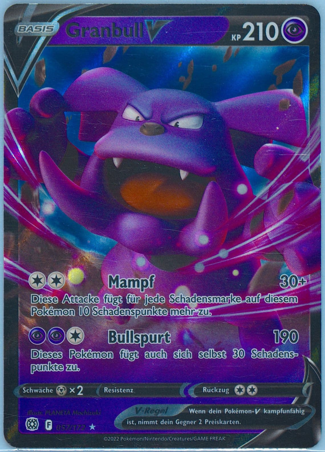 Granbull V German (057) 2022 Pokemon Sword & Shield Brilliant Stars