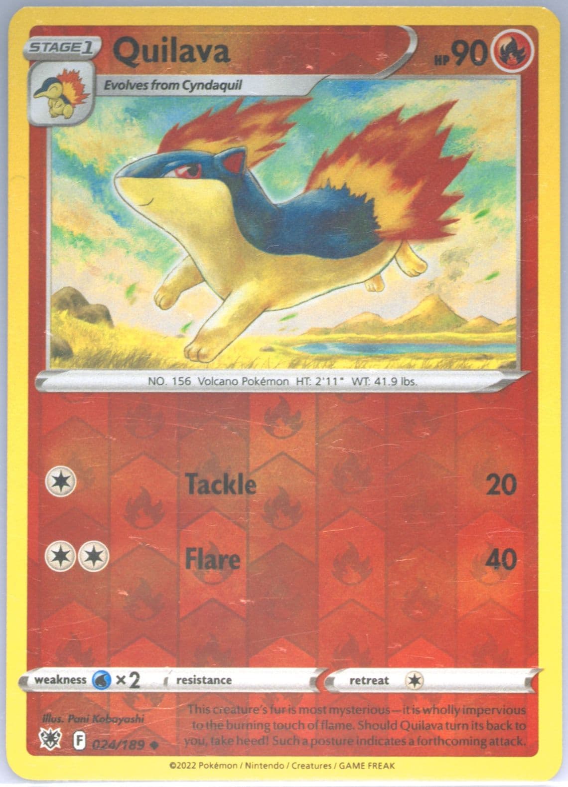 Quilava-Reverse Foil (024) 2022 Pokemon Sword & Shield Astral Radiance