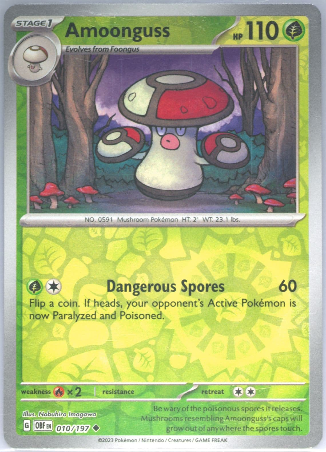 Amoonguss Reverse Holo (010) 2023 Pokemon Obf EN-Obsidian Flames