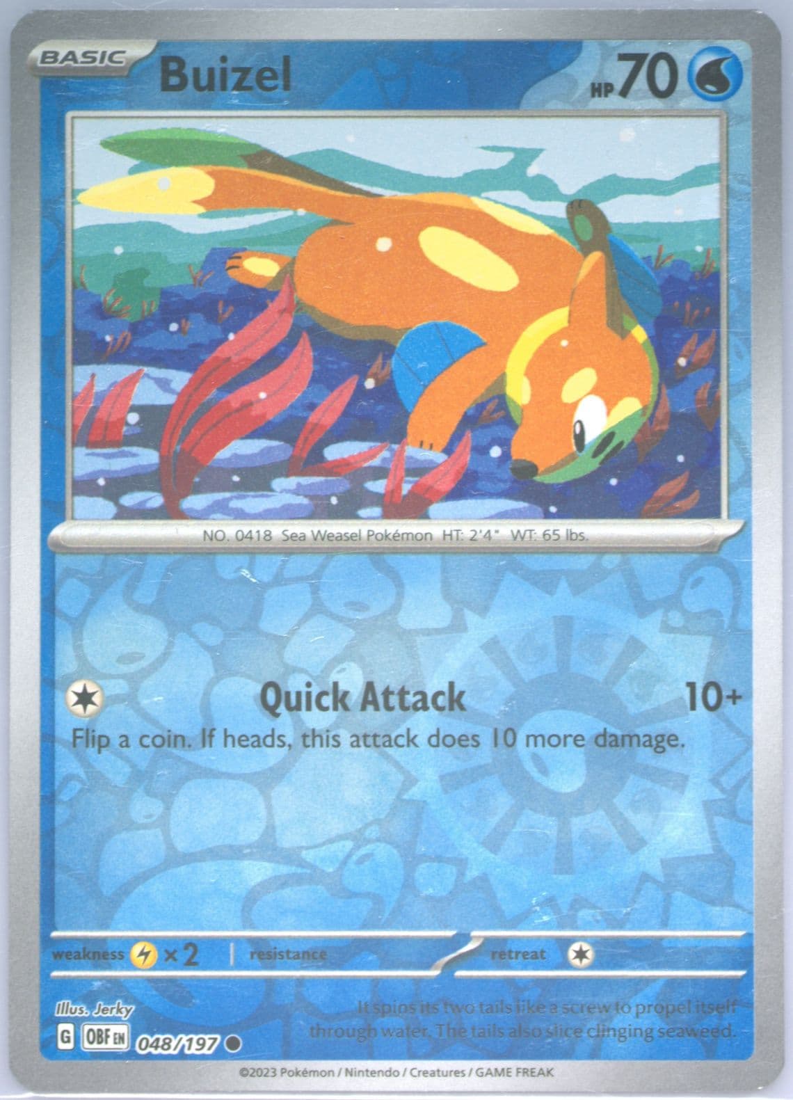 Buizel Reverse Holo (048) 2023 Pokemon Obf EN-Obsidian Flames