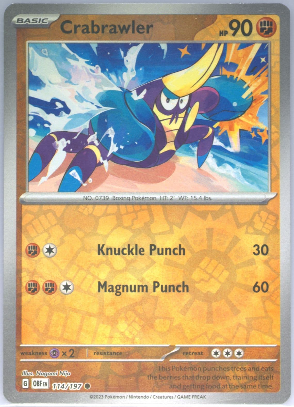 Crabrawler Reverse Holo (114) 2023 Pokemon Obf EN-Obsidian Flames