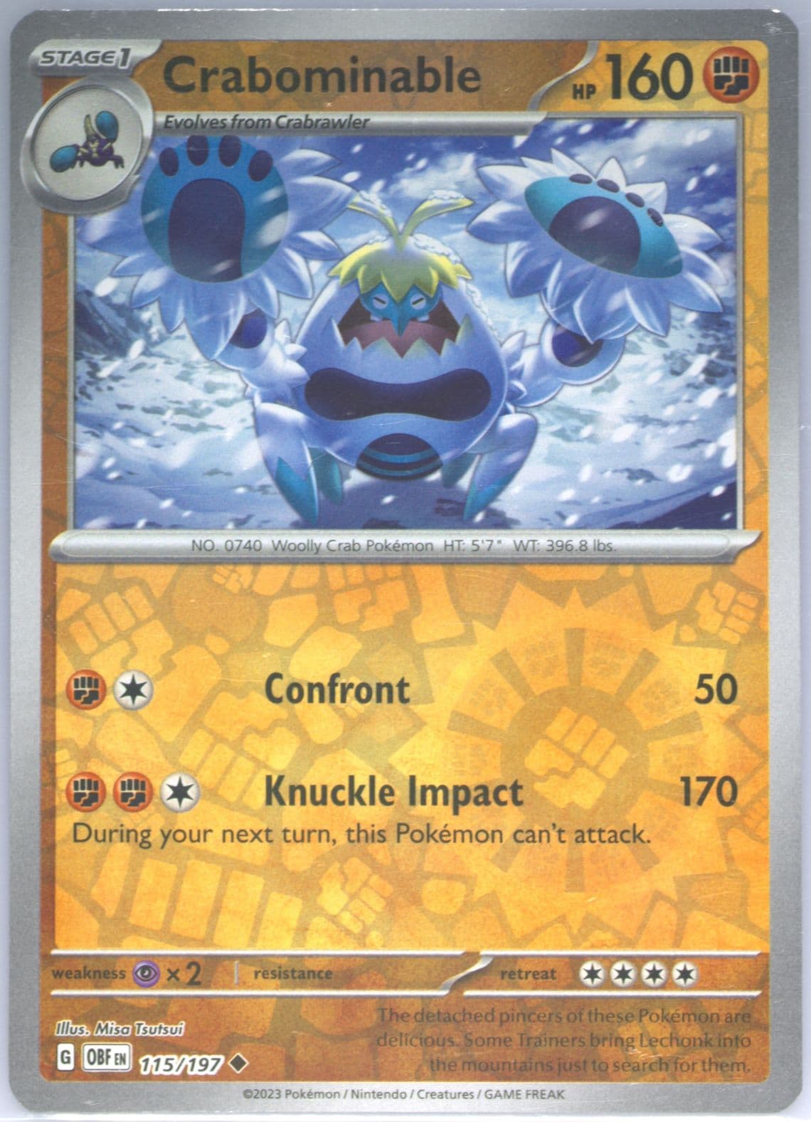 Crabominable Reverse Holo (115) 2023 Pokemon Obf EN-Obsidian Flames