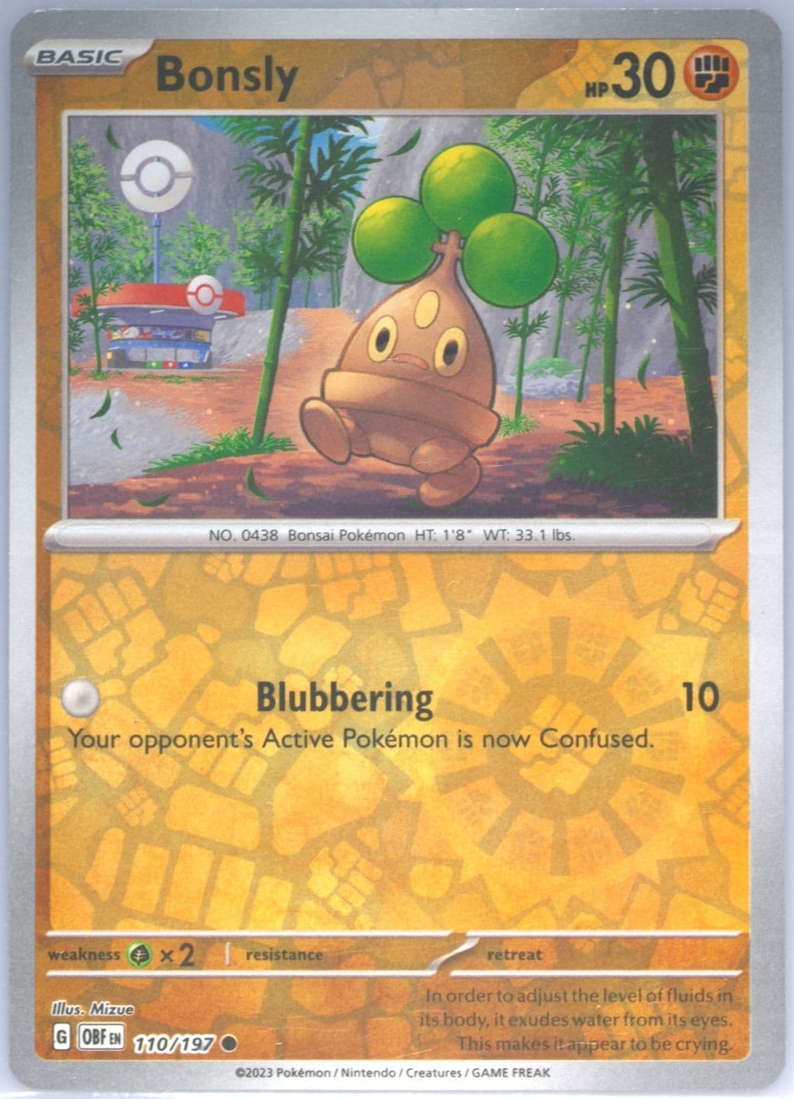 Bonsly Reverse Holo (110) 2023 Pokemon Obf EN-Obsidian Flames