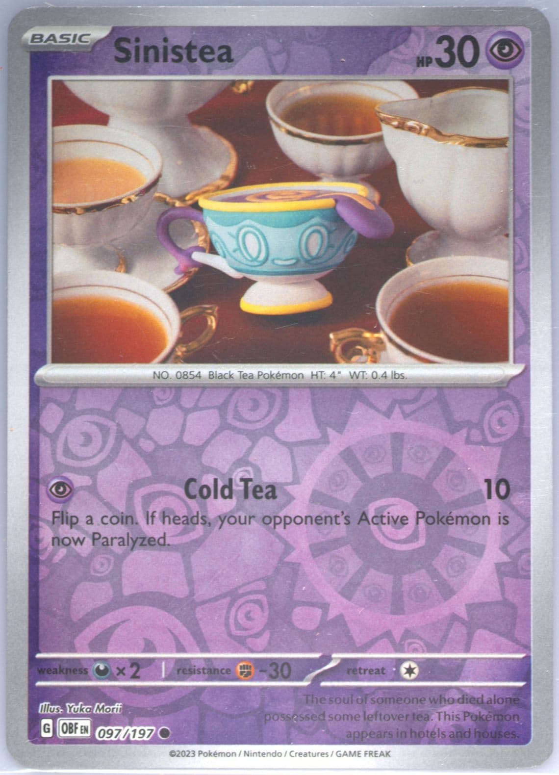 Sinistea Reverse Holo (097) 2023 Pokemon Obf EN-Obsidian Flames