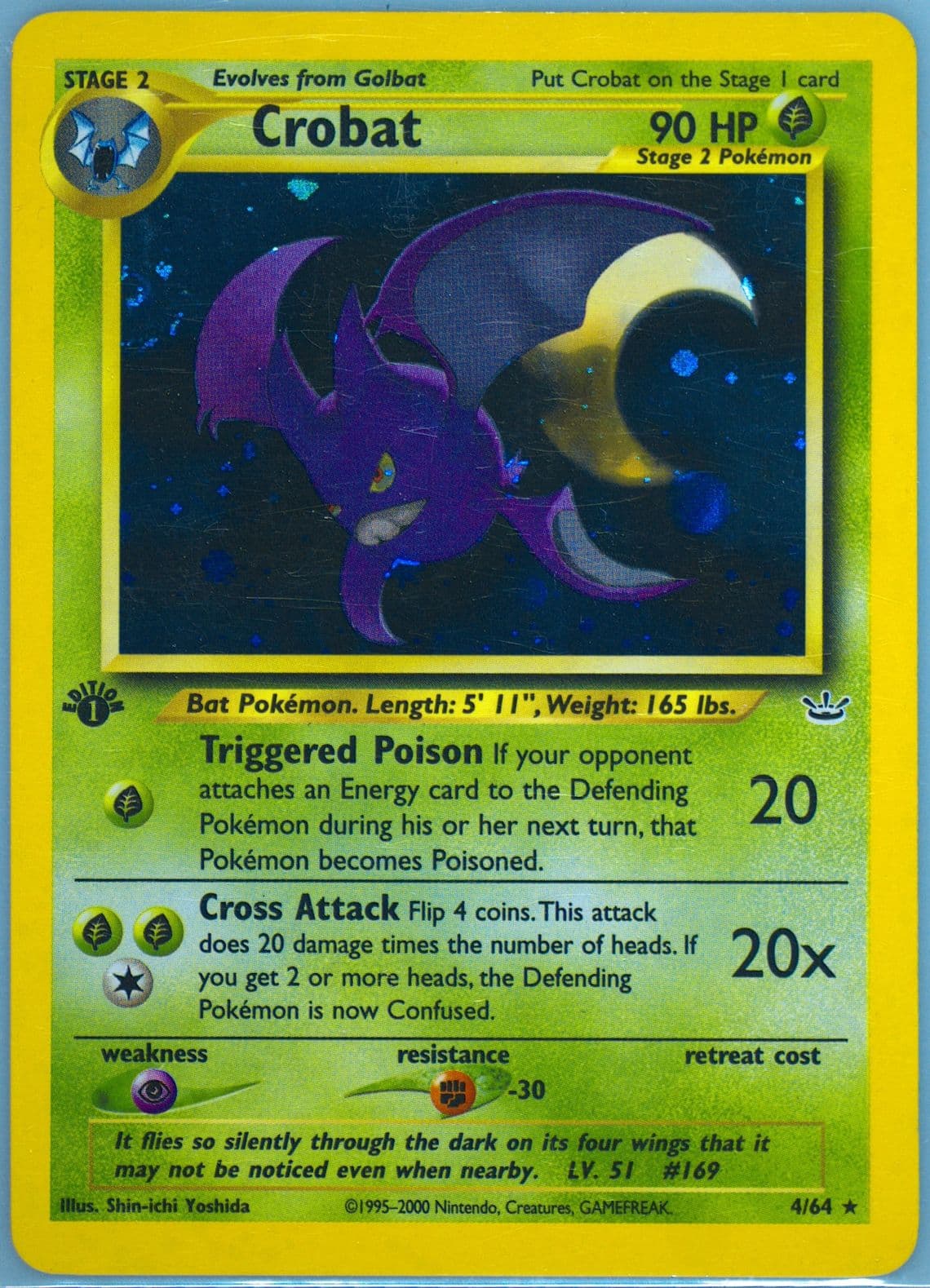 Crobat-Holo Double Holo Error (4) 2001 Pokemon Neo Revelation 1st Edition