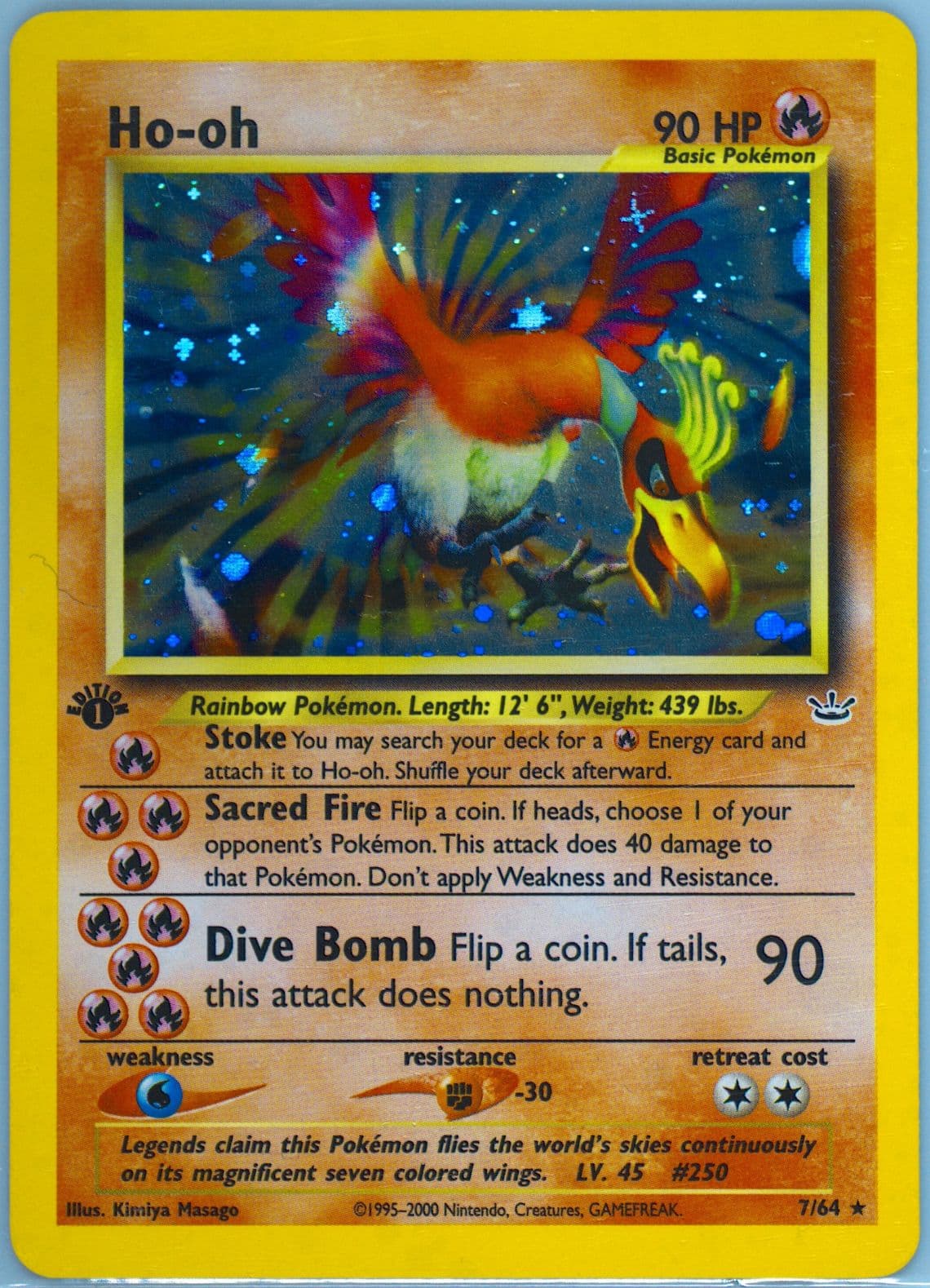 HO-Oh-Holo Double Holo Error (7) 2001 Pokemon Neo Revelation 1st Edition