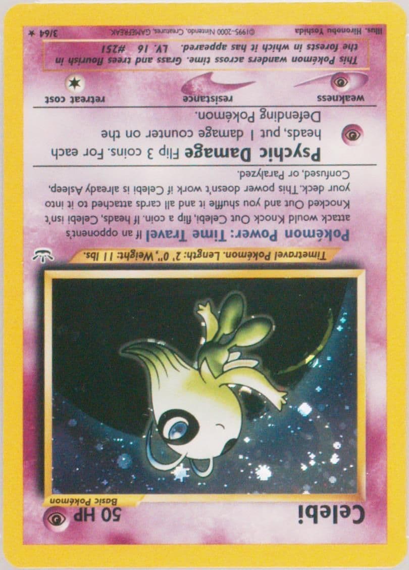 Celebi-Holo Double Holo Error (3) 2001 Pokemon Neo Revelation