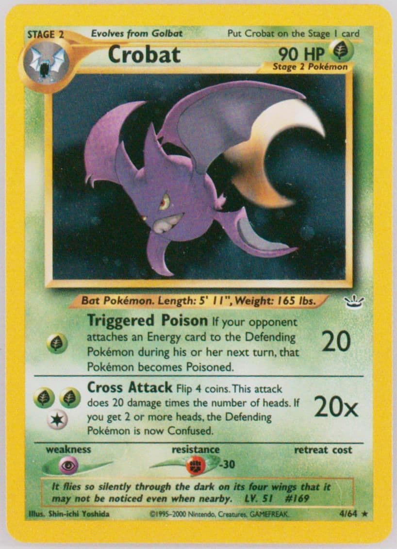 Crobat-Holo Double Holo Error (4) 2001 Pokemon Neo Revelation
