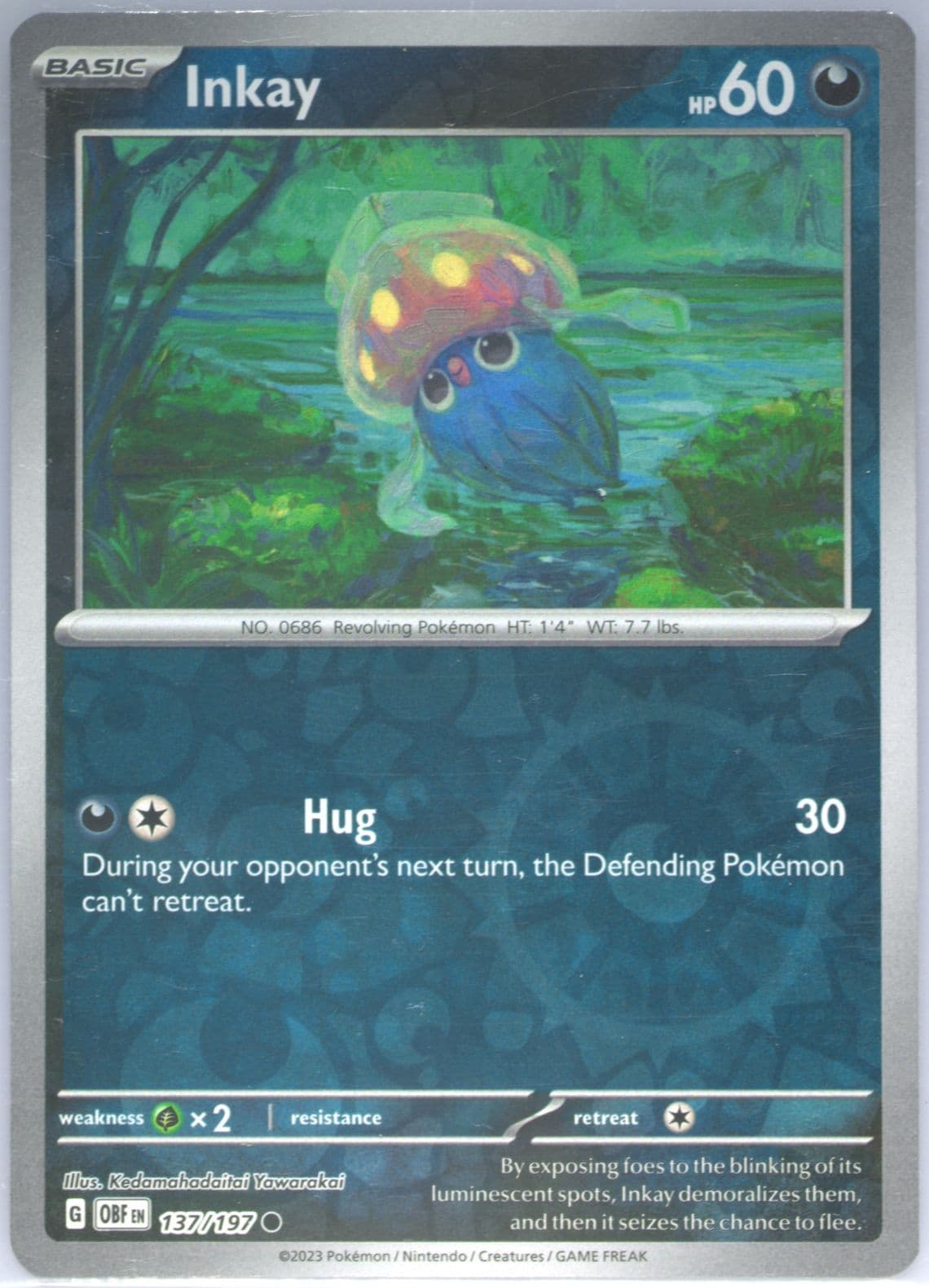 Inkay Reverse Holo (137) 2023 Pokemon Obf EN-Obsidian Flames