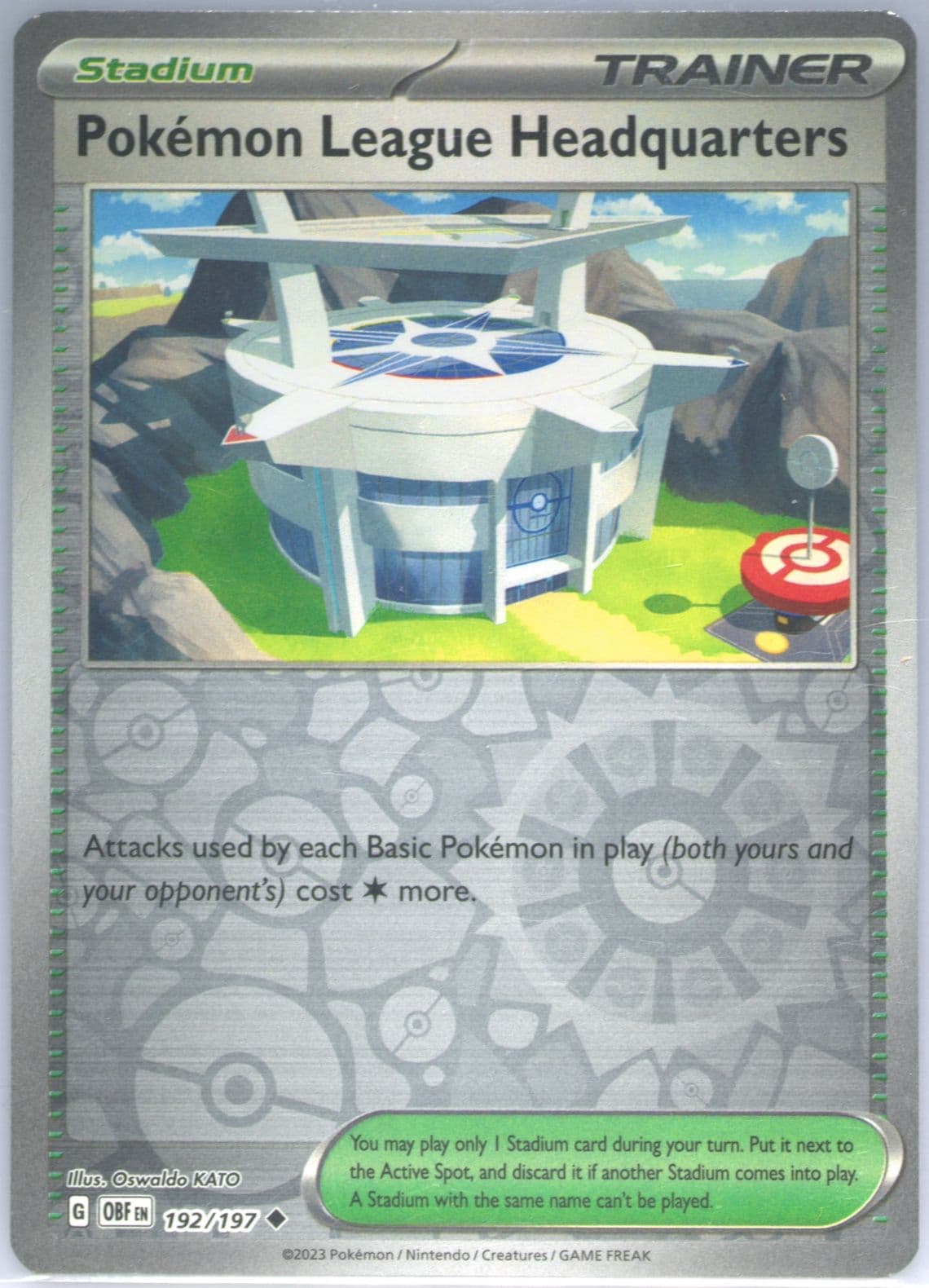 Pokemon League Headquarters Reverse Holo (192) 2023 Pokemon Obf EN-Obsidian Flames