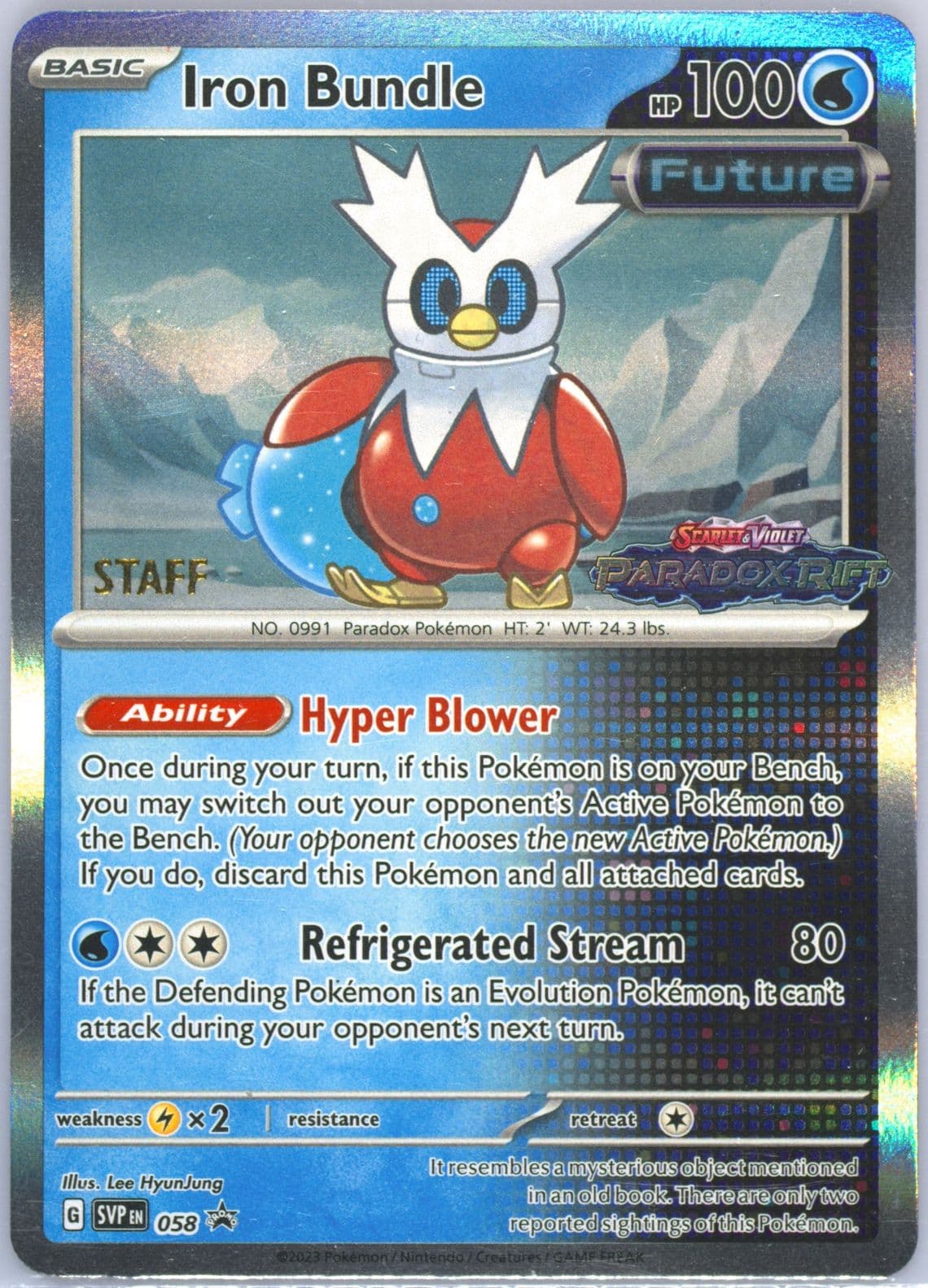Iron Bundle Paradox Rift Prerelease-Staff (058) 2023 Pokemon Svp EN-SV Black Star Promo