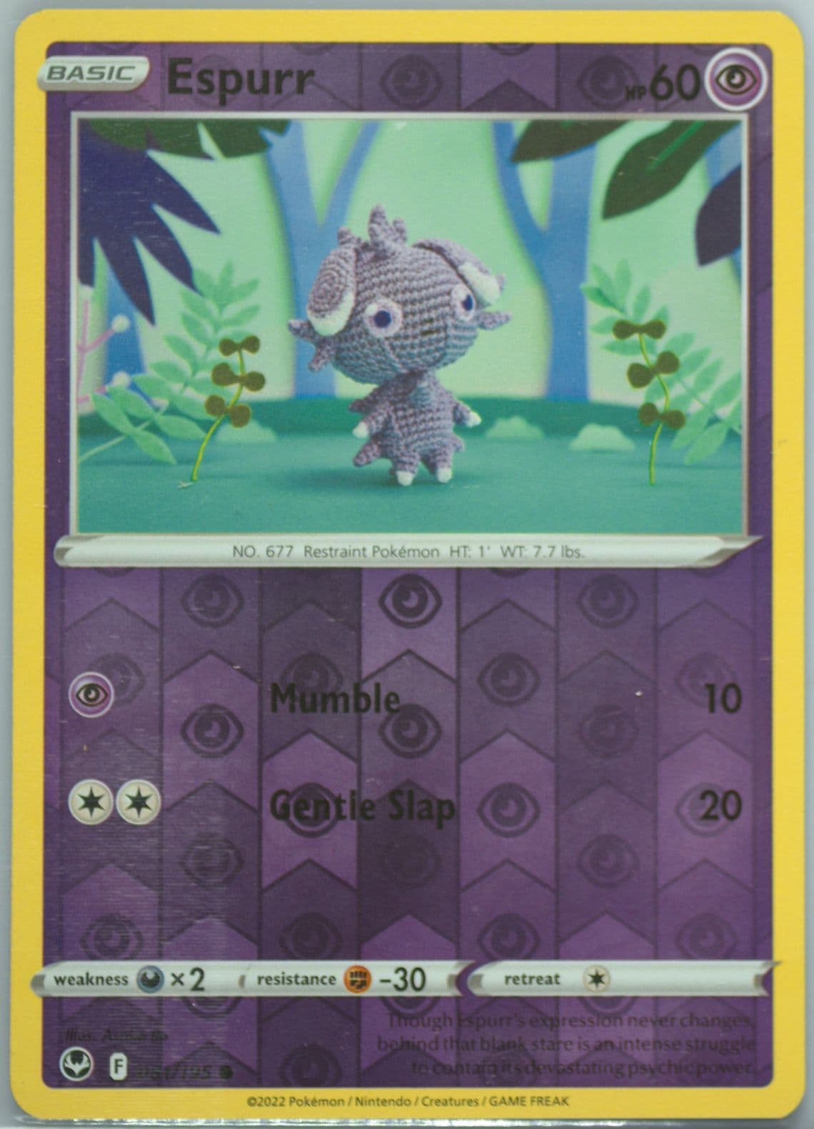 Espurr-Reverse Foil (081) 2022 Pokemon Sword & Shield Silver Tempest