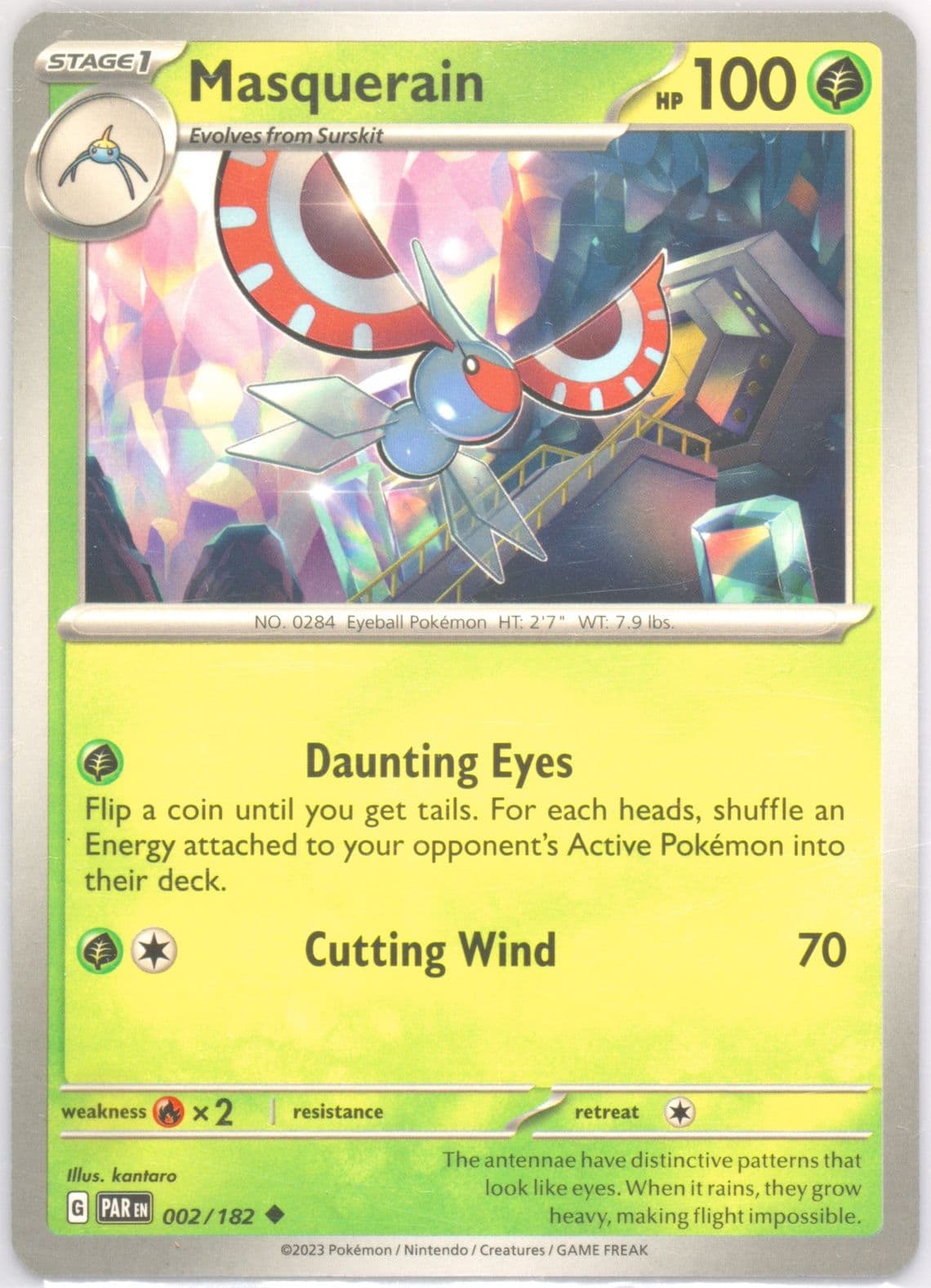 Masquerain (002) 2023 Pokemon Par EN-Paradox Rift