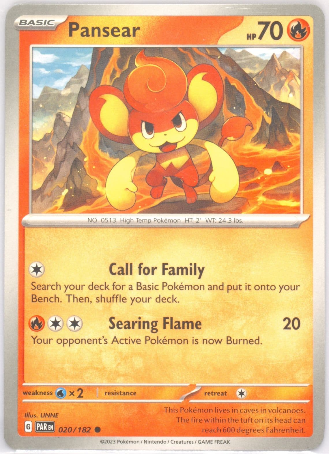 Pansear (020) 2023 Pokemon Par EN-Paradox Rift