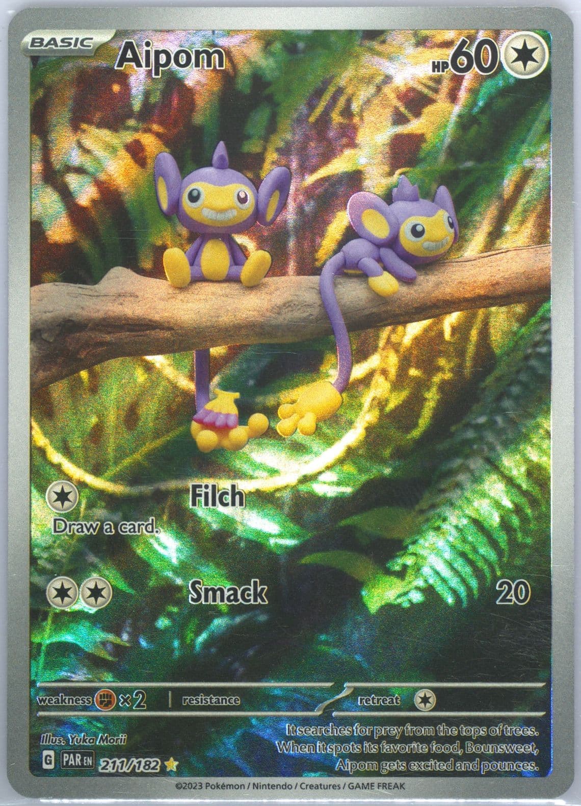 Aipom Illustration Rare (211) 2023 Pokemon Par EN-Paradox Rift