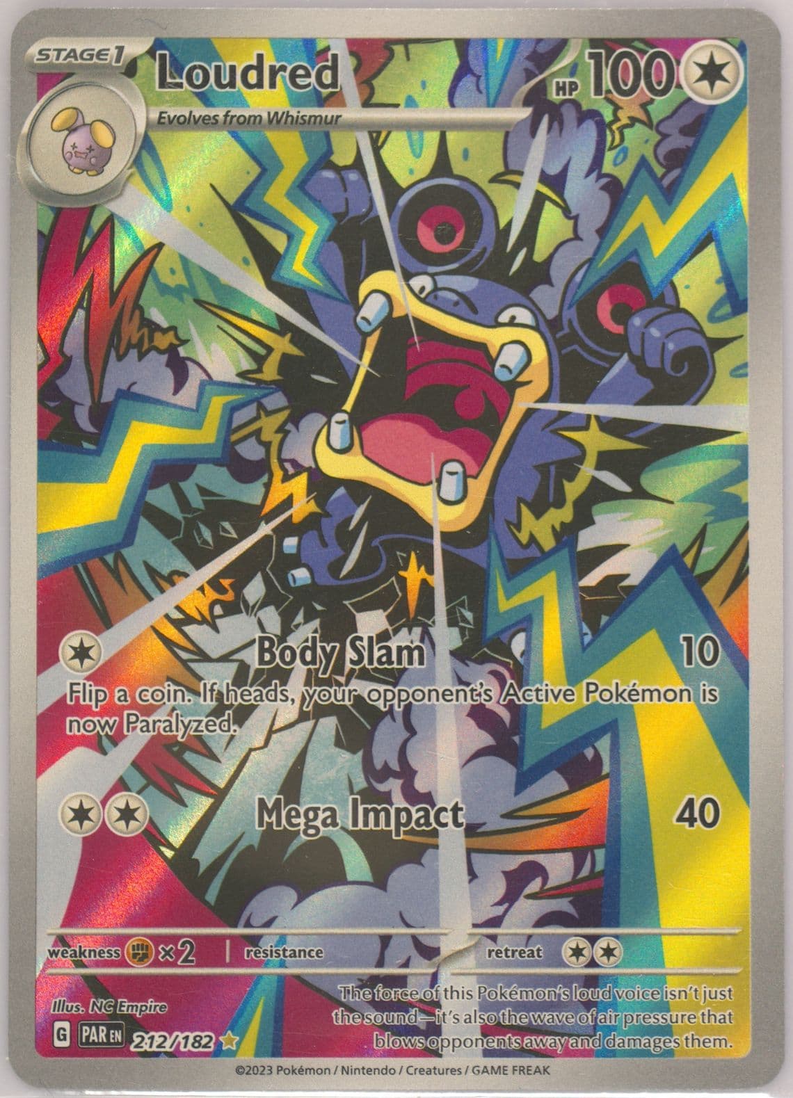 Loudred Illustration Rare (212) 2023 Pokemon Par EN-Paradox Rift