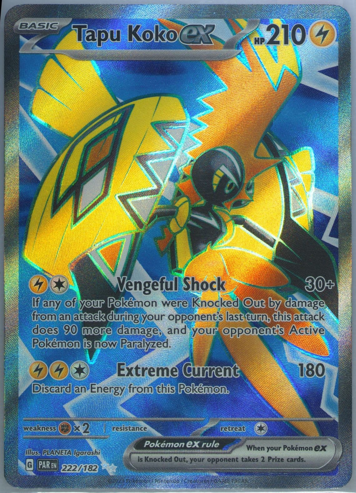 Tapu Koko EX Ultra Rare (222) 2023 Pokemon Par EN-Paradox Rift