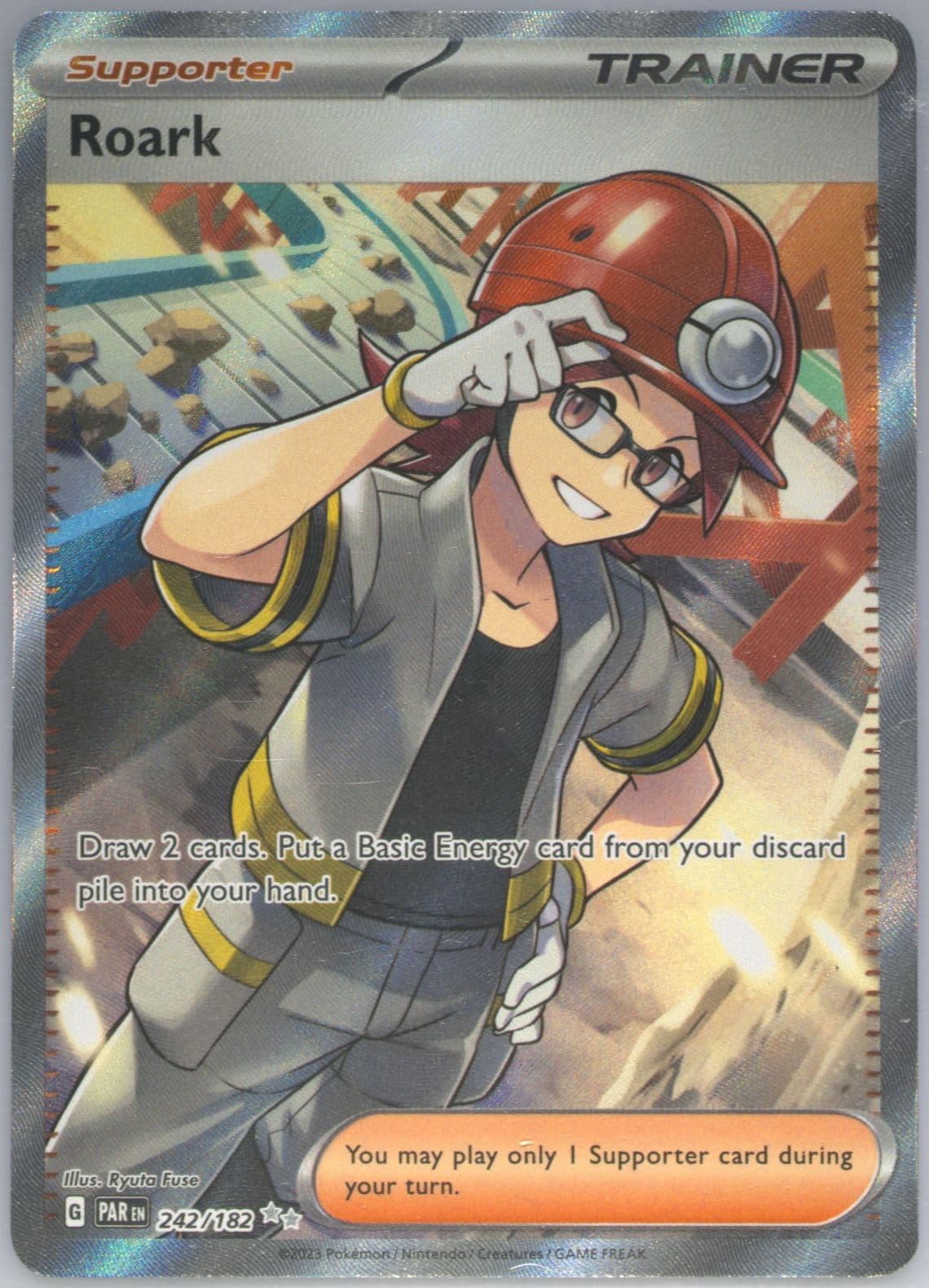 Roark Ultra Rare (242) 2023 Pokemon Par EN-Paradox Rift