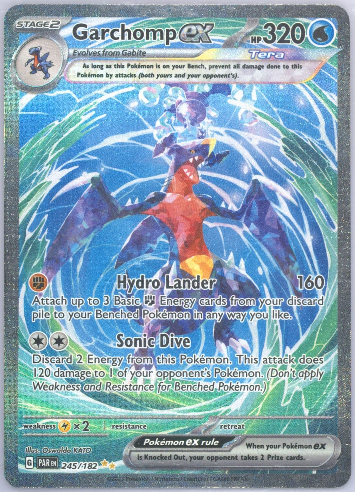 Garchomp EX Special Illustration Rare (245) 2023 Pokemon Par EN-Paradox Rift