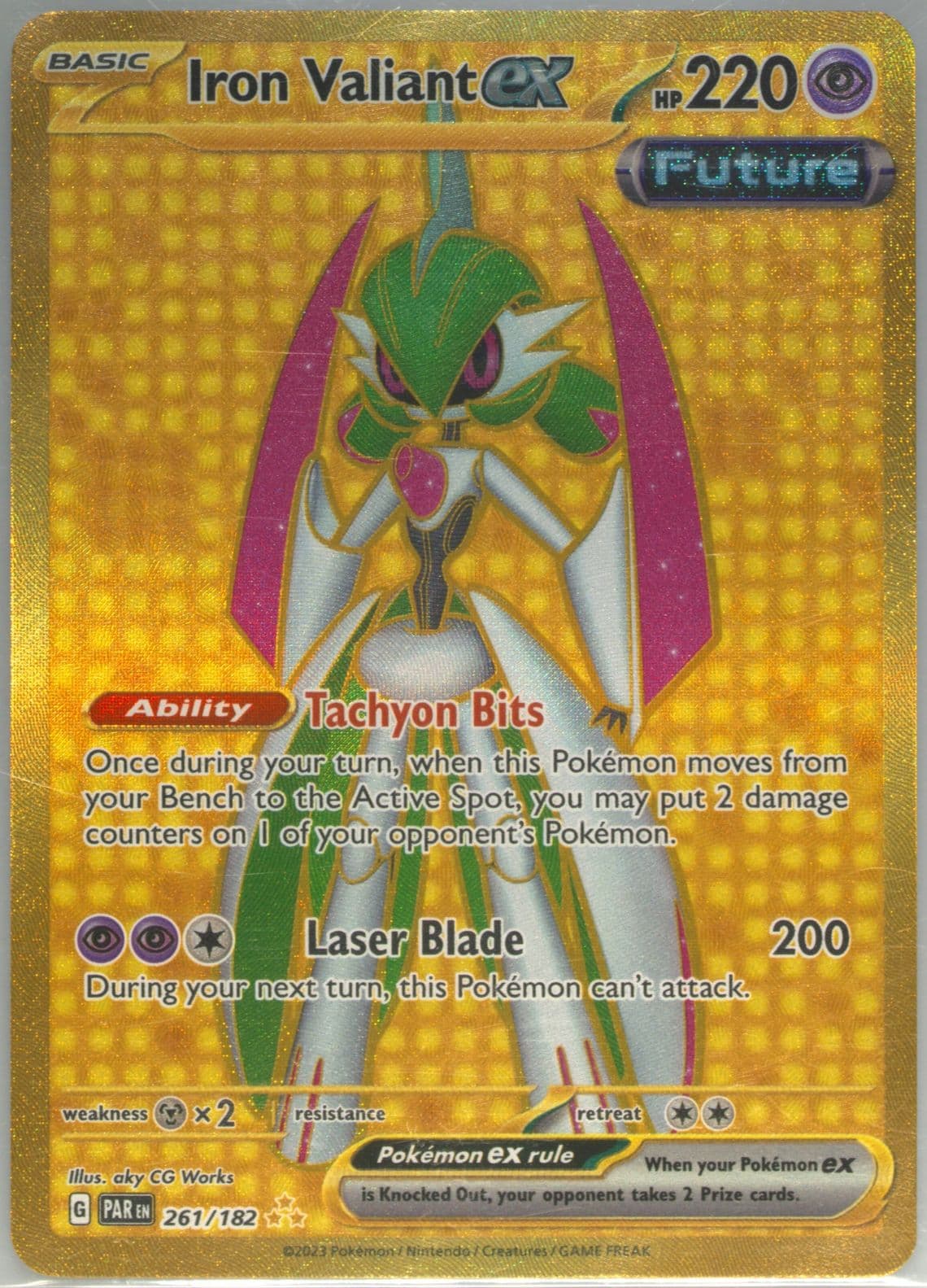 Iron Valiant EX Hyper Rare (261) 2023 Pokemon Par EN-Paradox Rift