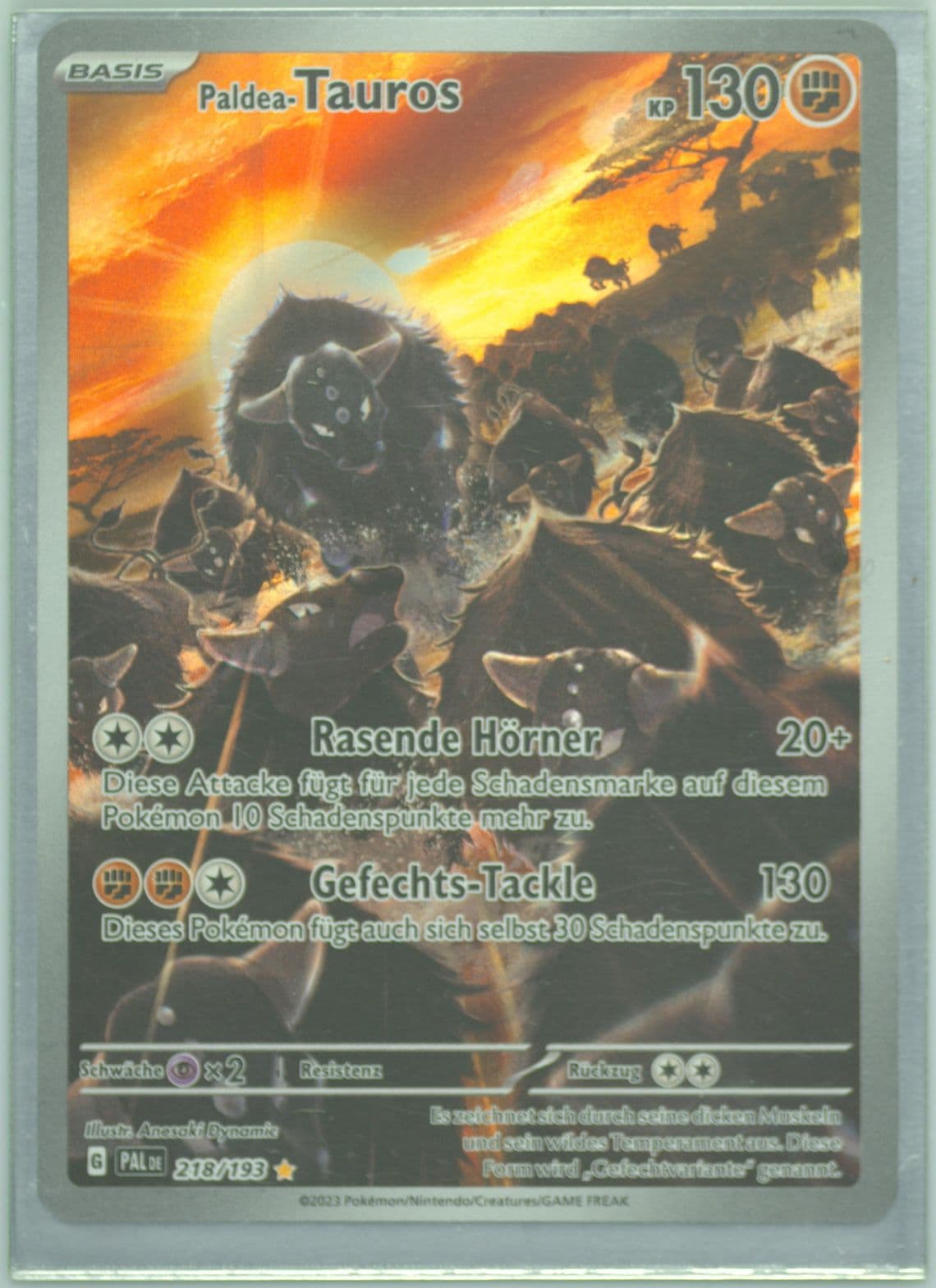 Paldean Tauros Illustration Rare (218) 2023 Pokemon German Pal de-Paldea Evolved